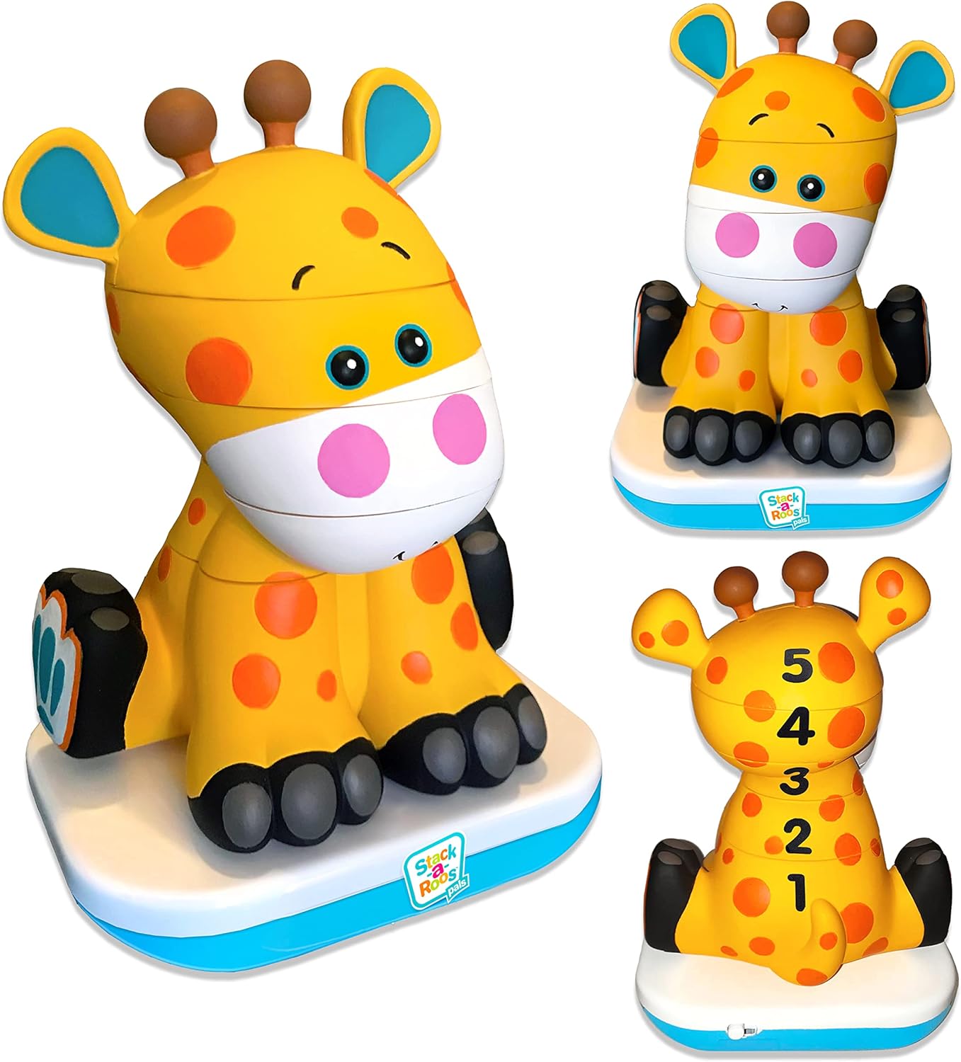Stack-a-Roos Baby Giraffe by Salus Brands - Animal Stacking Toy, Educational Early Learning Toy for Infants Babies Toddlers, Age 12+ Months - Great Baby Gifts, STEM