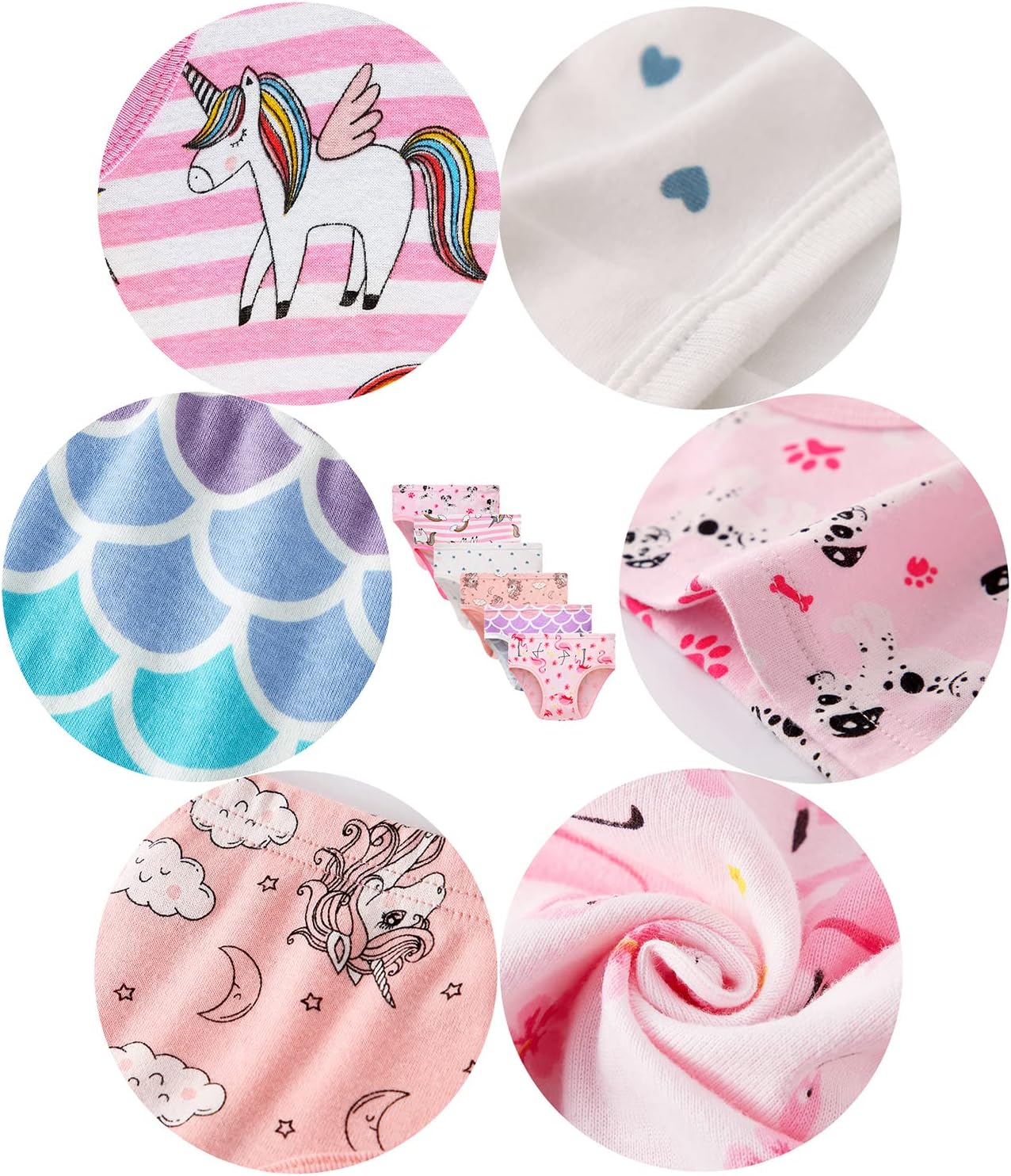 Barara King Little Girls' Soft Cotton Underwear Toddler Undies Kids panties