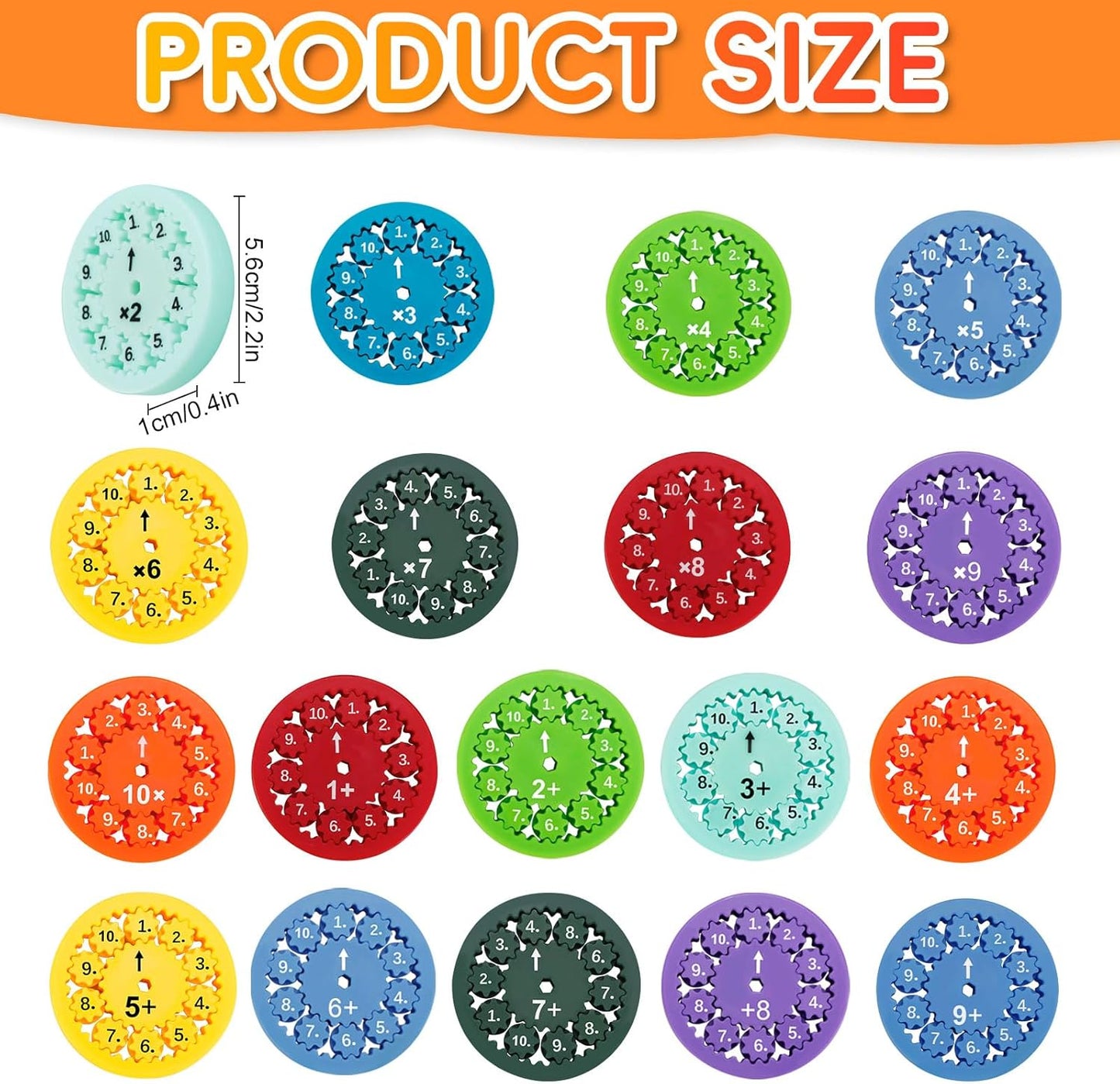 Math Fidget Spinners, Math Fact Fidget Spinners, Math Facts Fidget Spinners (Multiply or Divide 9pcs)