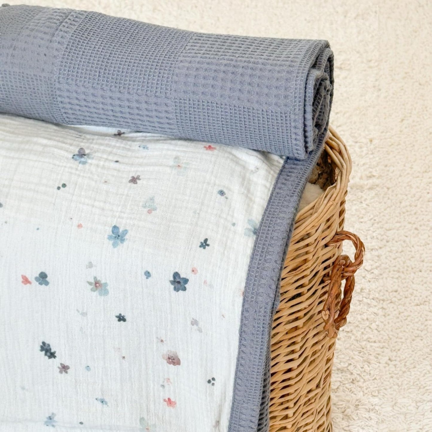 Personalized Baby Blanket with Name – Handmade 100% Organic Cotton Newborn Gift | Custom Knit Blanket for Boys, Girls, Kids & Baby Showers