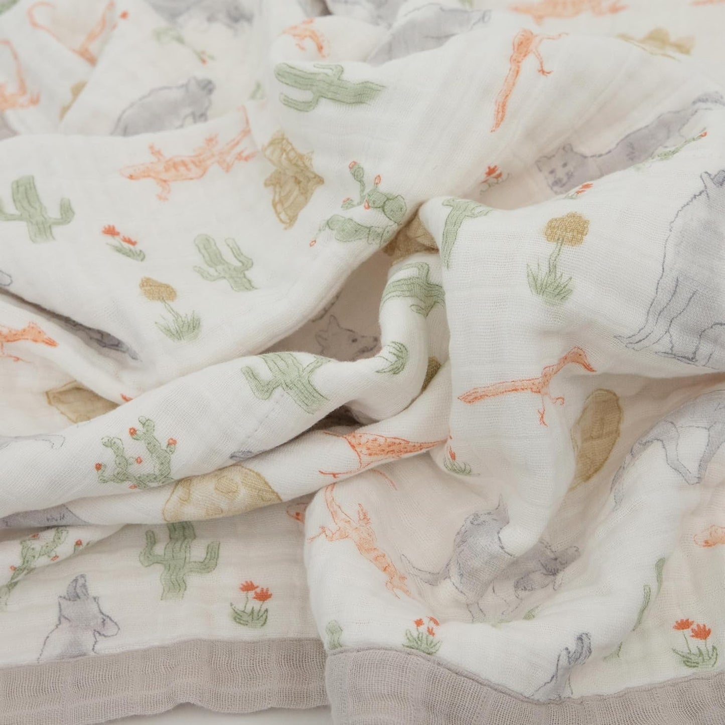Little Unicorn Newborn Receiving Quilt | Ultra- Soft, Multi-Layered Muslin Fabric | Gift for Newborns & on-The-go (Desert Night)