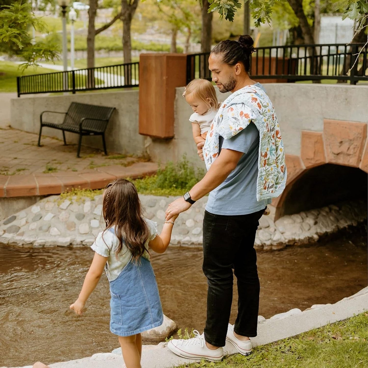 Little Unicorn Newborn Receiving Quilt | Ultra- Soft, Multi-Layered Muslin Fabric | Gift for Newborns & on-The-go (Meadow)