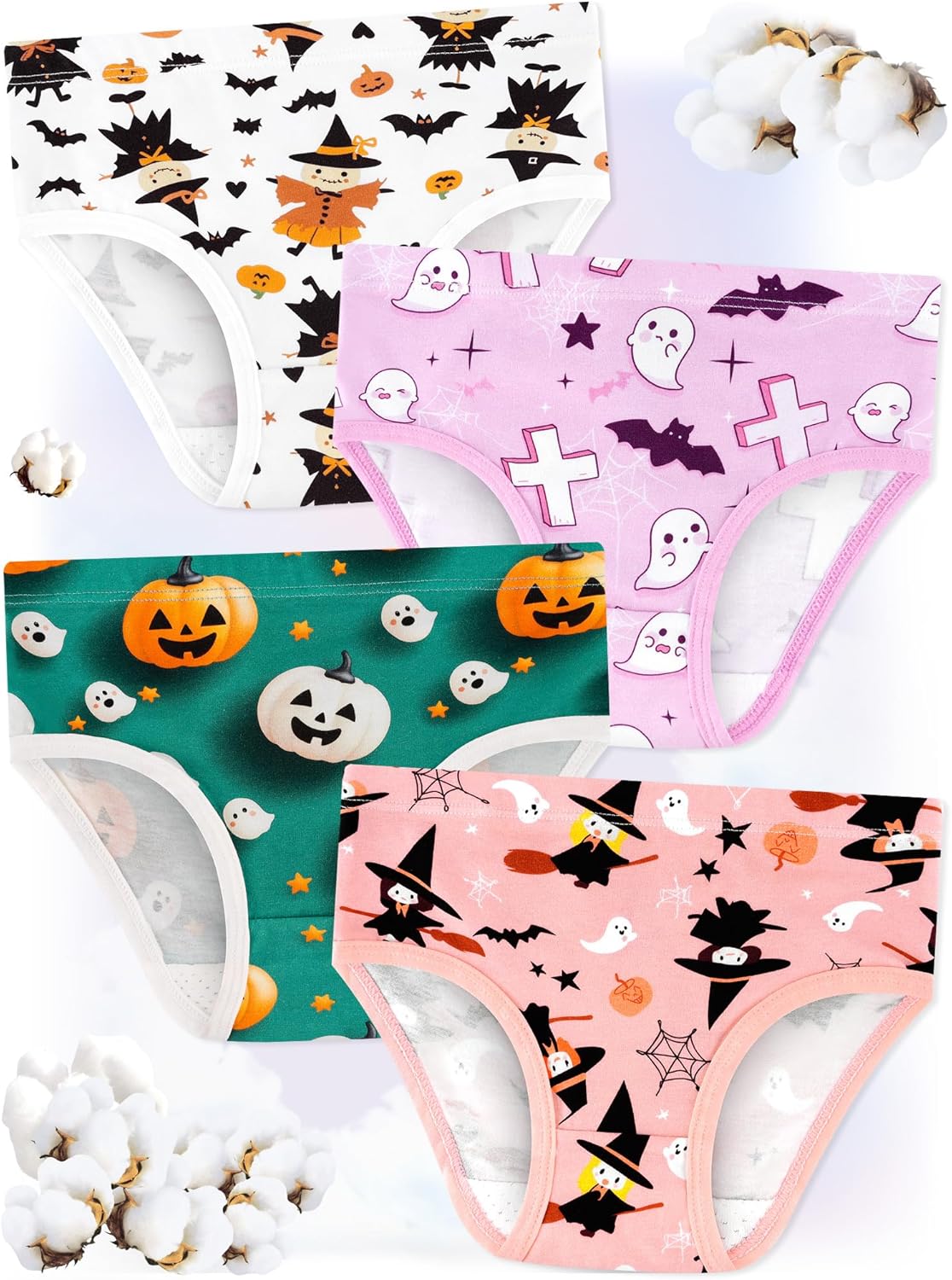 Girls' Underwear,Soft Cotton Tagless Panties for Toddlers' & Little Kids' Comfort,Breathable Briefs,8-Pack