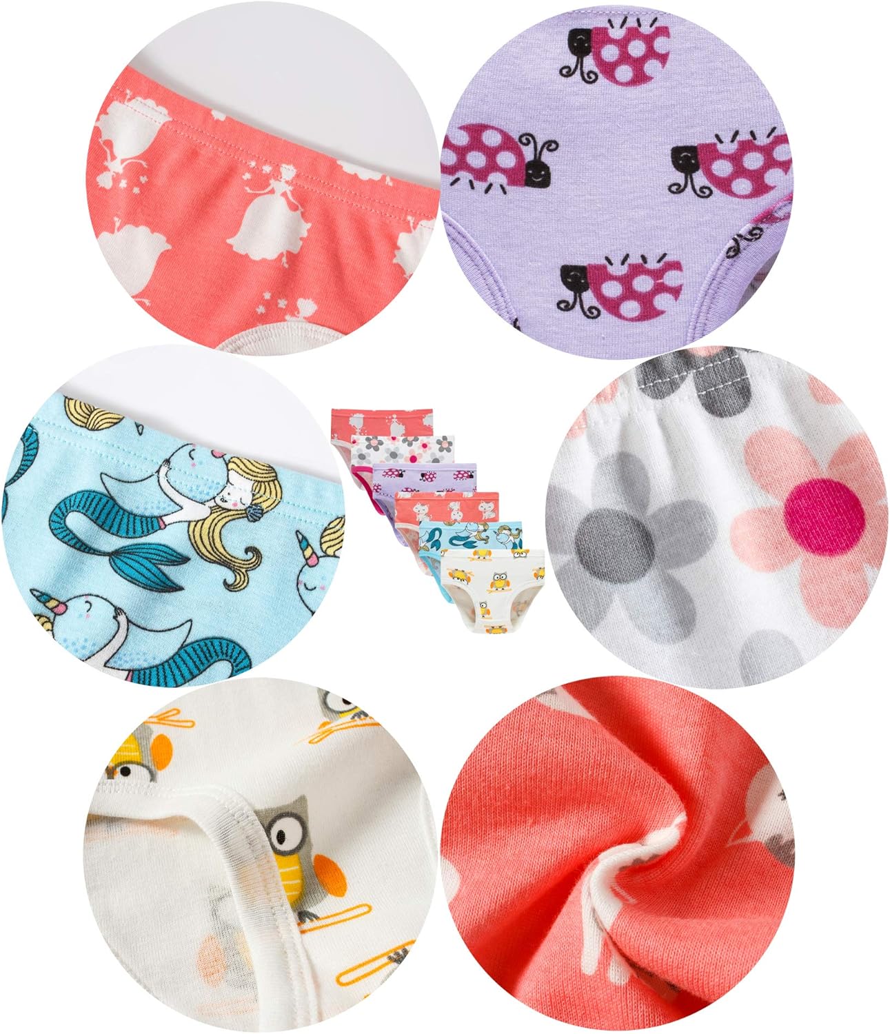 Barara King Little Girls' Soft Cotton Underwear Toddler Undies Kids panties