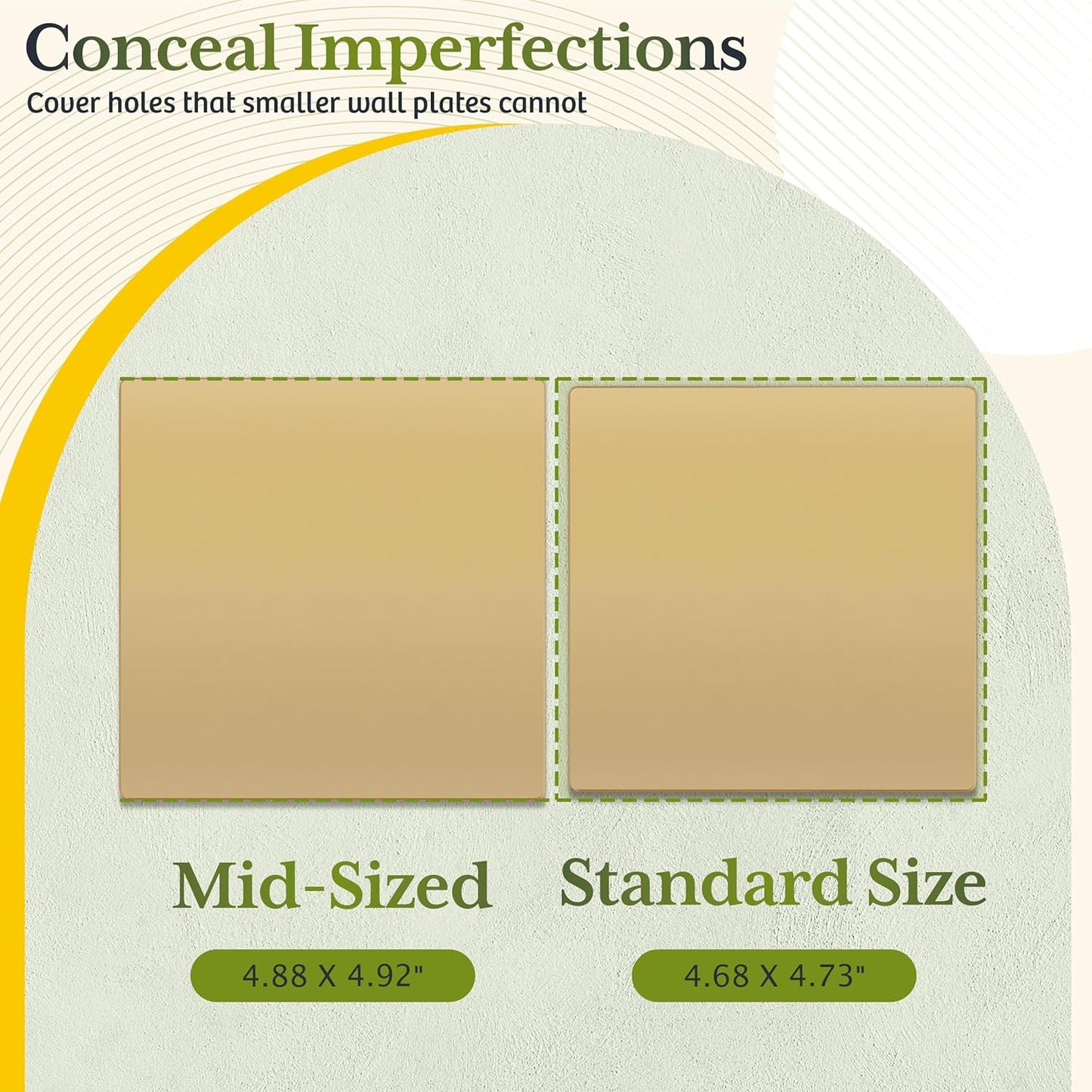 TG Screwless Double Blank Wall Plate, Child Safe Blank Device Outlet Cover, Mid-Size 2-Gang 4.88" H x 4.92" L, Polycarbonate Thermoplastic, UL Listed, SP-MB2-GD, Gold (1 Pack)