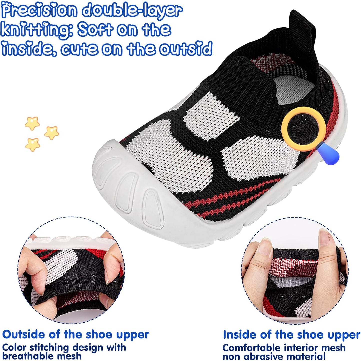 Charrost Toddler Baby Girl Boy First Walking Shoes Checkered Sneakers Sizes 3/4/5/6/7/8T. Soft, Cute,Flexible for First Walkers. Non-Slip, Slip On, Wide Toe Box Indoors Outdoors