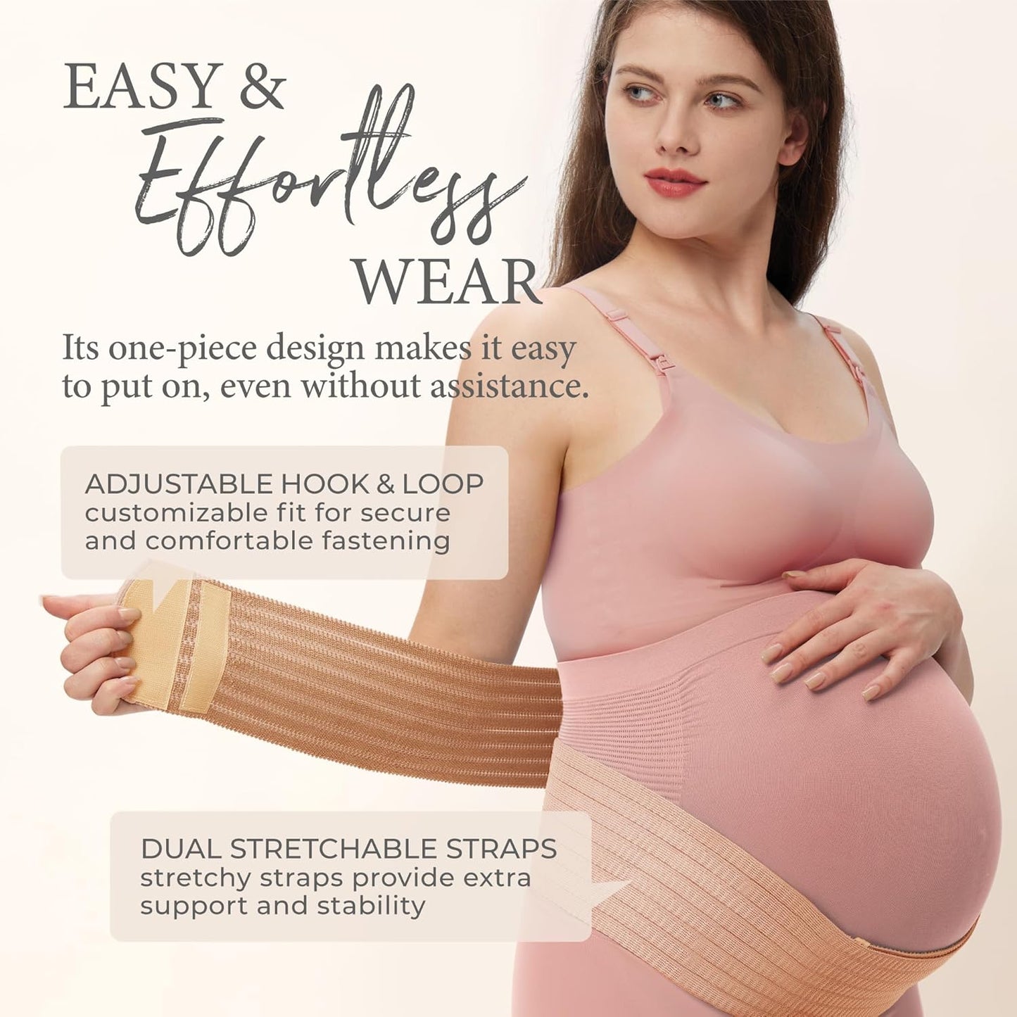 Pregnancy Belly Band Wrap, Polyester from Premium Nano Bamboo Charcoal Fiber, Back Pain Relief, Ergonomic Maternity Support Belt, C-Section Recovery Binder, Pelvic and Abdominal Support