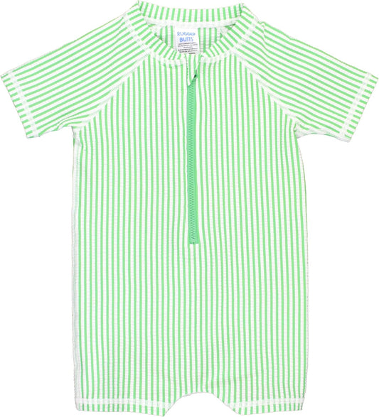 RUGGEDBUTTS Baby/Toddler Boy Swimsuit, One Piece Zipper Rash Guard Sunsuit with UPF 50+ Sun Protection