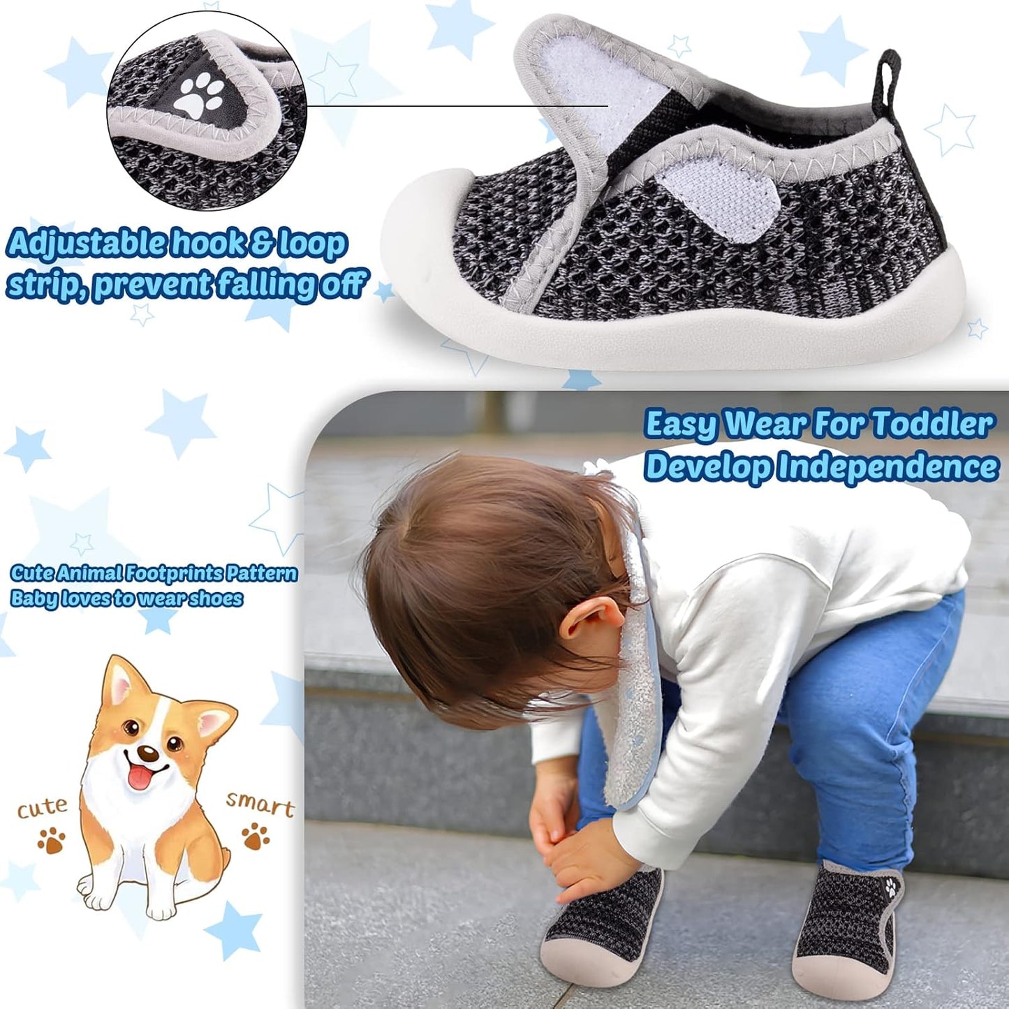 Charrost Toddler Baby Girl Boy First Walking Shoes Checkered Sneakers Sizes 3/4/5/6/7/8T. Soft, Cute,Flexible for First Walkers. Non-Slip, Slip On, Wide Toe Box Indoors Outdoors