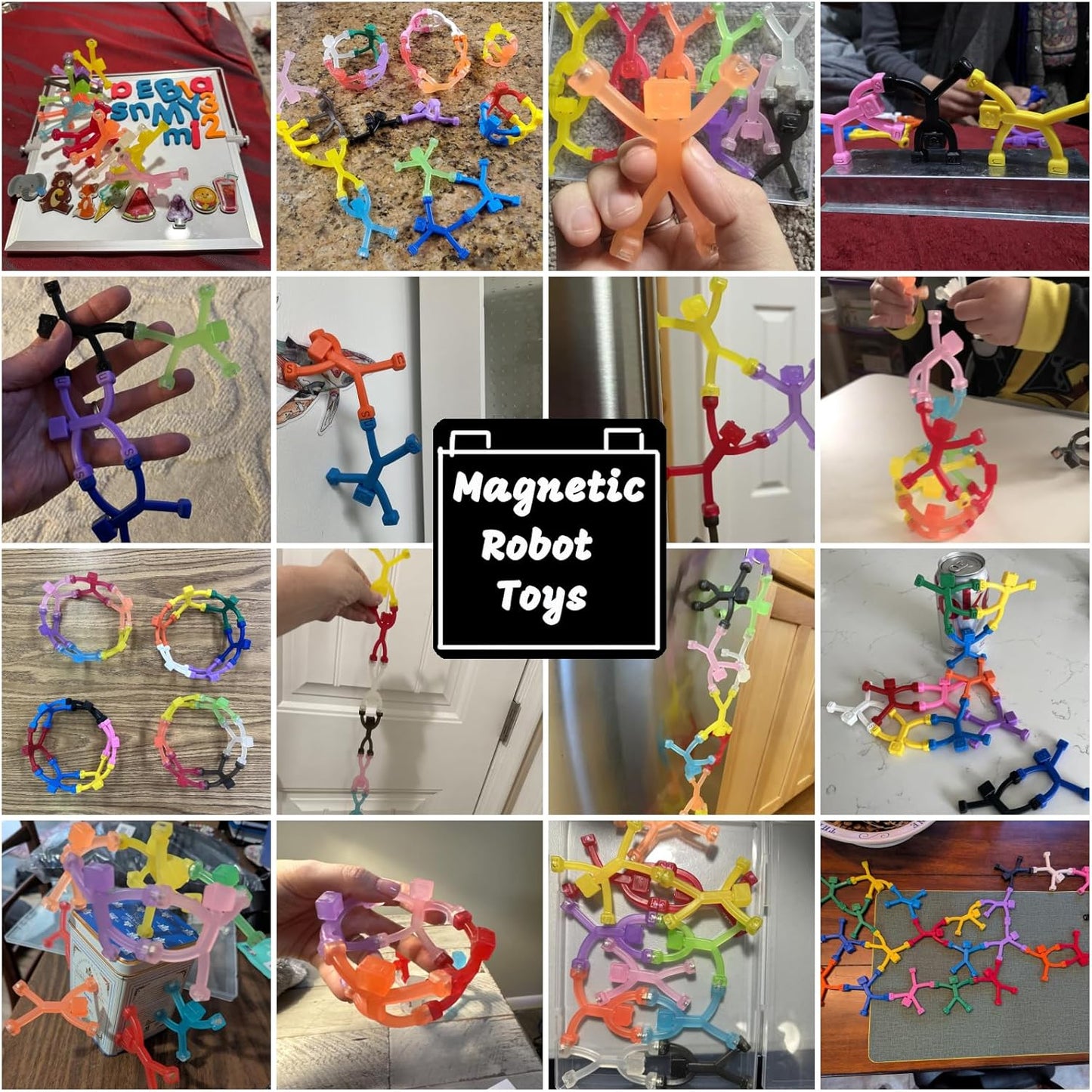 24 PCS Magnetic Travel Toys for Kids, Creative, Portable and Educational, Magnetic-People-Magnet-Men: Cute Robot & Funny Magnets, Small Fidget Toys for Classroom Prizes, Easter Egg Stuffers, Office