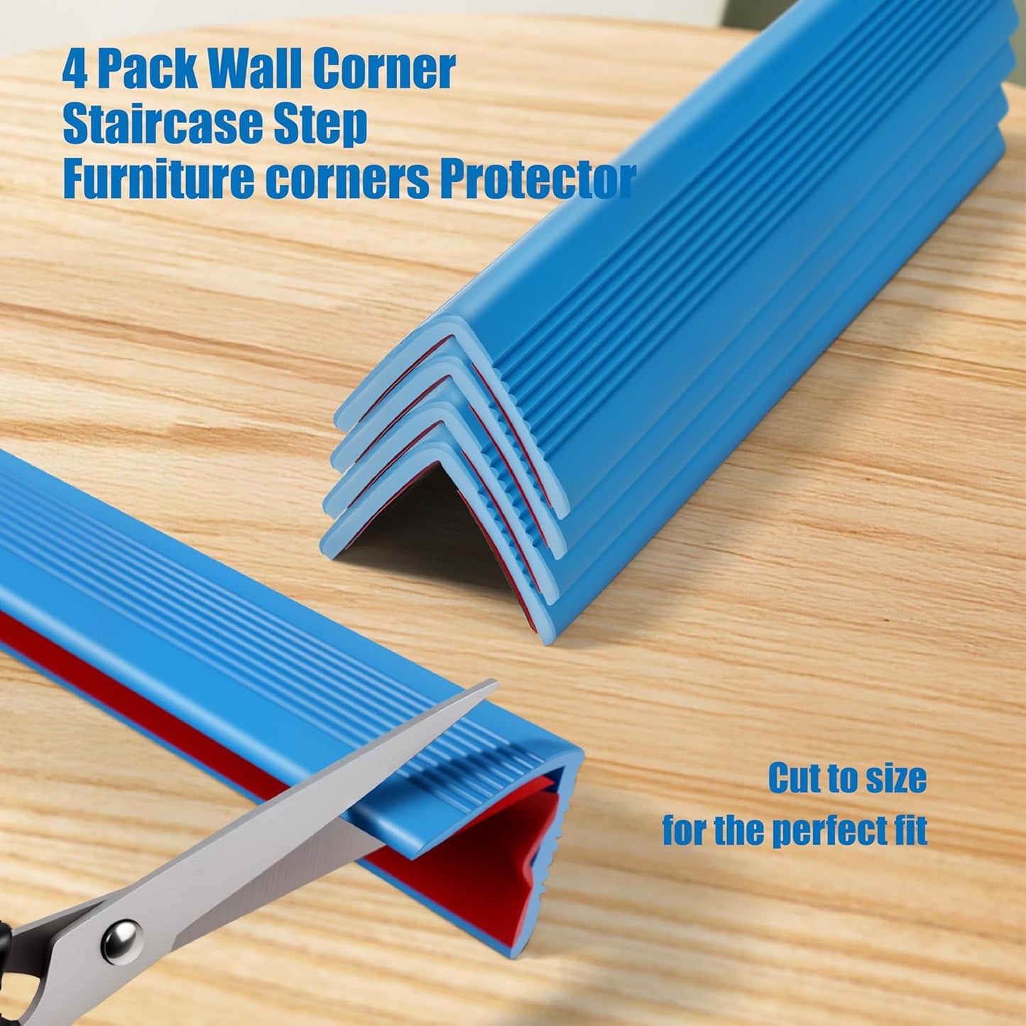 Wall Corner Protectors 4 Pack,1.57x1.57x23.62x0.12 inch PVC Double Side Proof Corner Guards for Sharp Edges, Self-Adhesive Corner Protectors for Home, Kindergarten,Thickness-3mm(0.12 in)