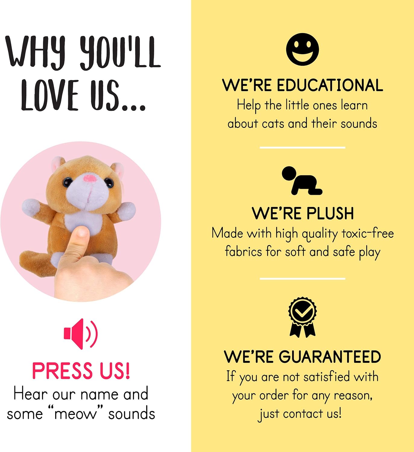 Plush Creations Talking Plush Cat House for Kids Includes Plush Cat House Carrier with 4 Soft Stuffed Talking & Meowing Kittens & A Cat Plush Milk Bowl Best Interactive Toy for Babies Or Toddlers