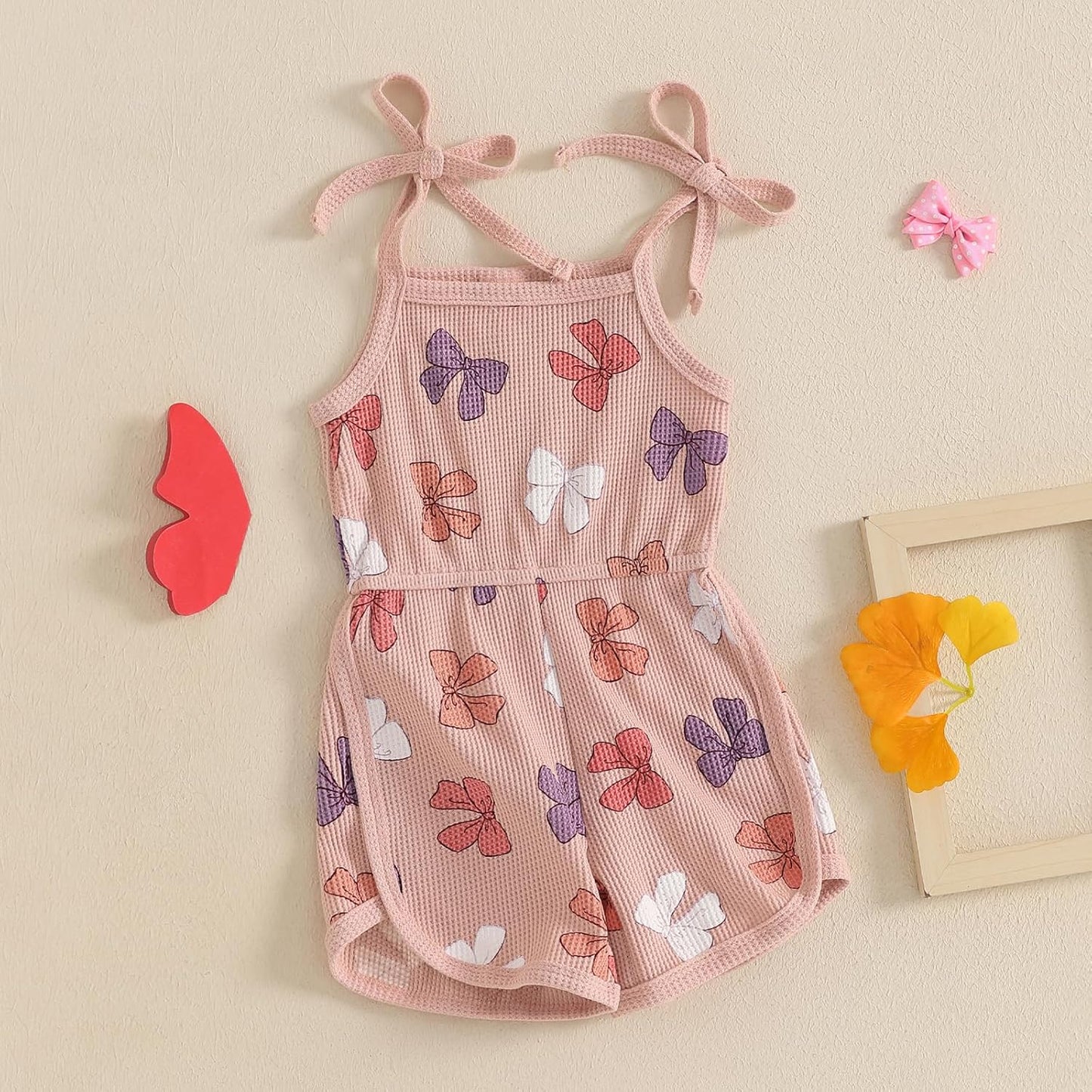 WZTYYDS Toddler Baby Girl Summer Clothes Floral Romper Tie-Up Strap Halter Jumpsuit Infant Summer Sling Playsuit 6M-3T