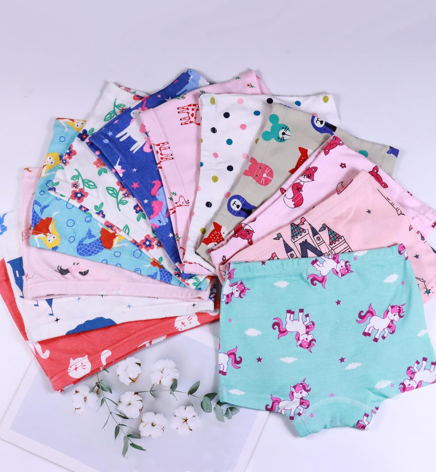 Sladatona Soft Girls Boyshort Panties Cotton Briefs Kids Underwear