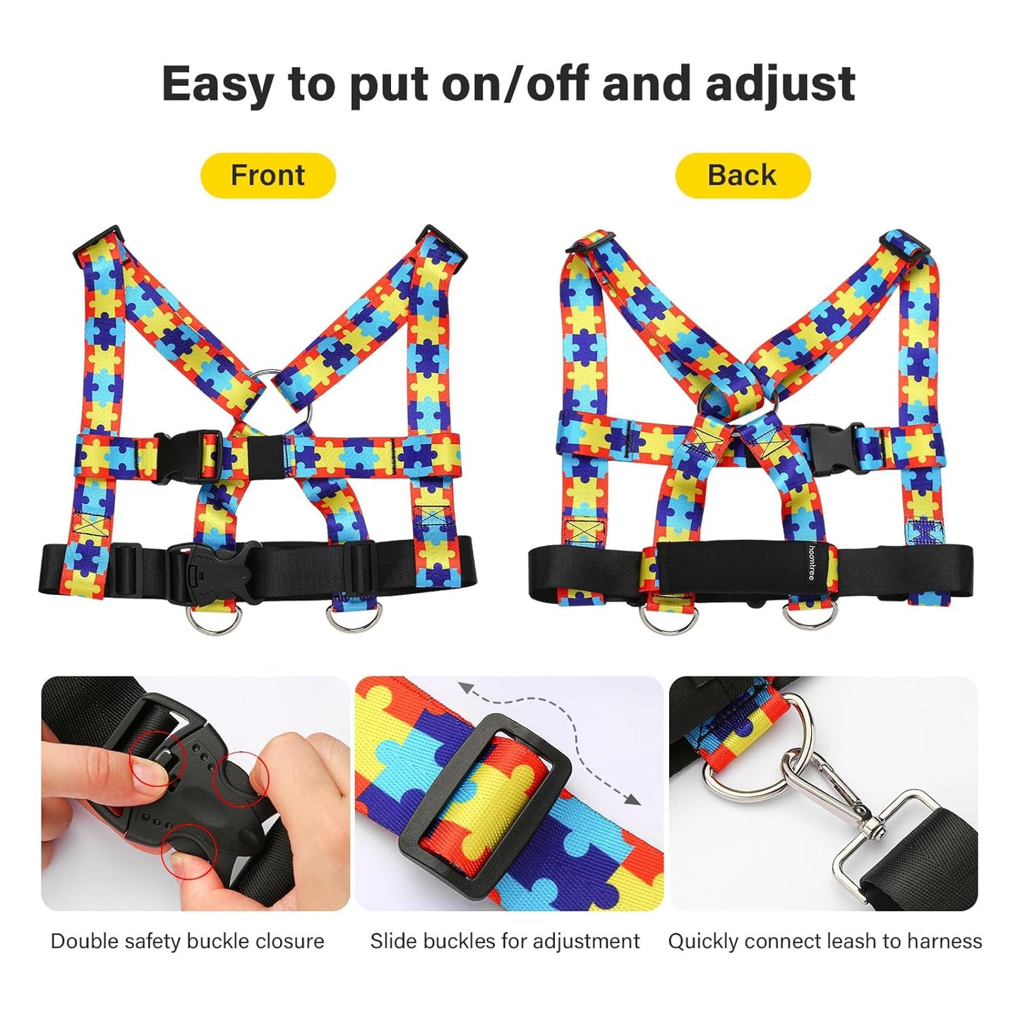 Safety Harness Leash for Special Needs Child Aged 3-6 Years Ajustable, Sturdy Walking Harness for Older Children with Grab Handle, Keeping Active ADHD/ASD Autism Kids Safe in Public