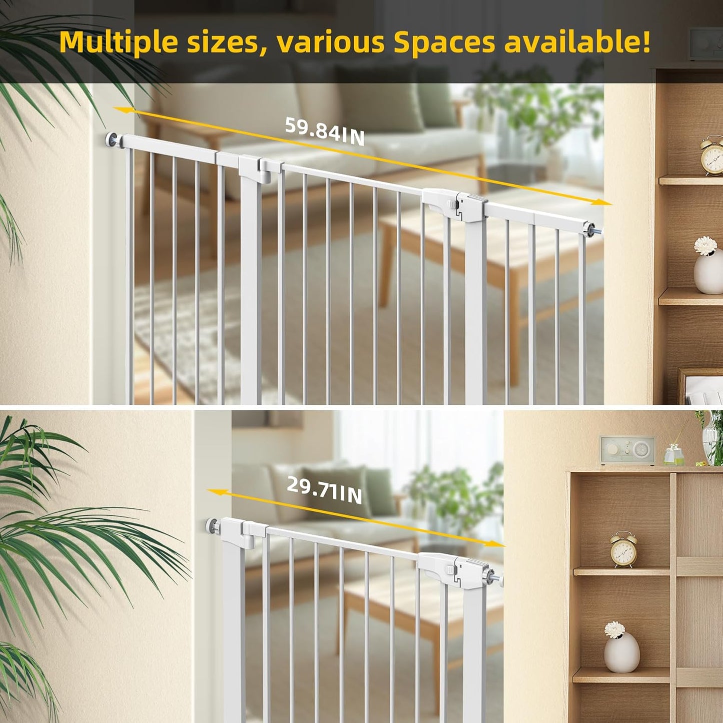 Easy Step Walk-Thru Baby Gate – Adjustable Safety Gate for Babies & Pets, Pressure Mount Kit, Includes Wall Cups & Extensions – 29.7 to 59.8W x 30.5H inches, CPC Certified