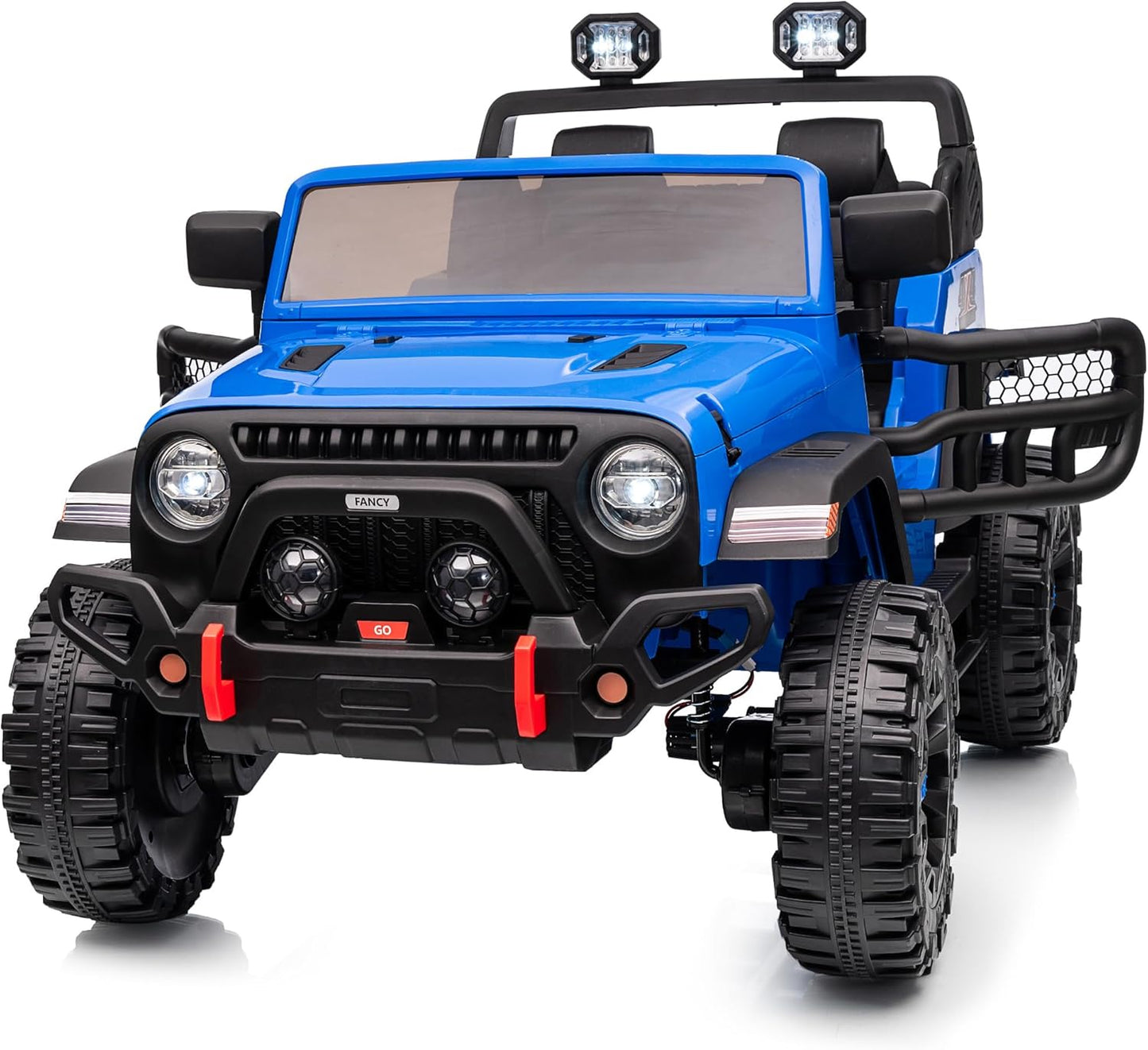 2 Seater Ride on Car Truck, 12V Kids Electric Ride on Toy for Big Kids Age 3-8 w/Remote Control- Blue
