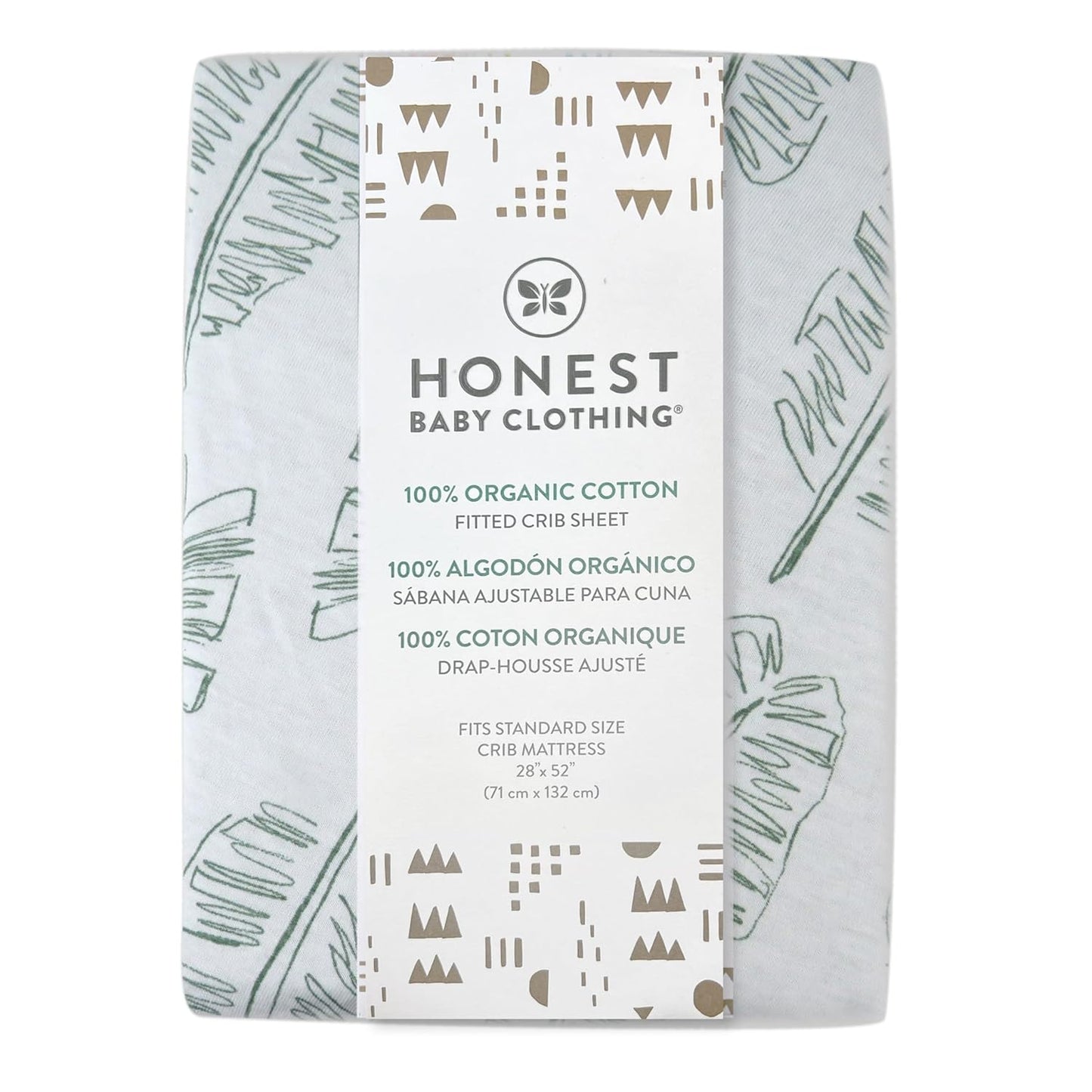 HonestBaby Unisex-Baby Fitted Crib Sheets Set Standard Mattress, 100% Organic Cotton Baby Boys, Girls, Neutral, 1 Pack - Navy, One Size