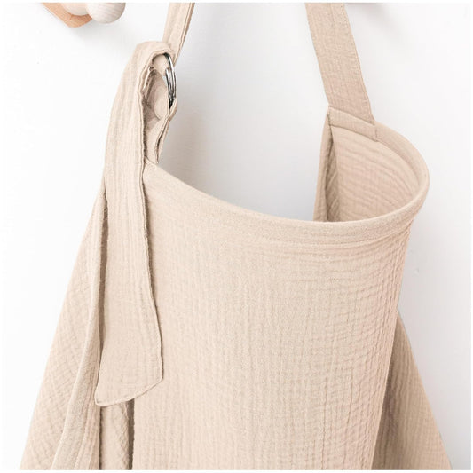 Muslin Nursing Covers for Breastfeeding, Privacy Breast Feeding Cover with Arch Neckline for Mom and Baby, Breathable 100% Cotton Nursing Apron Multi-use Stroller Cover