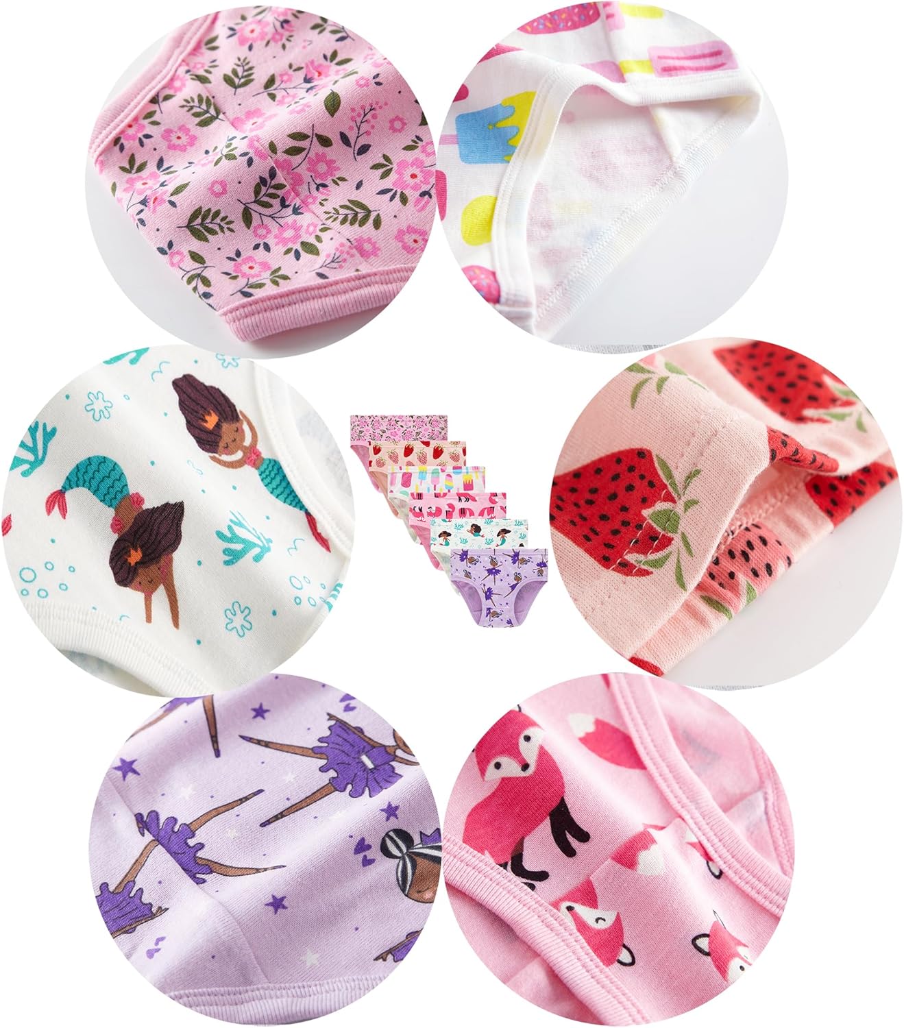 Barara King Little Girls' Soft Cotton Underwear Toddler Undies Kids panties