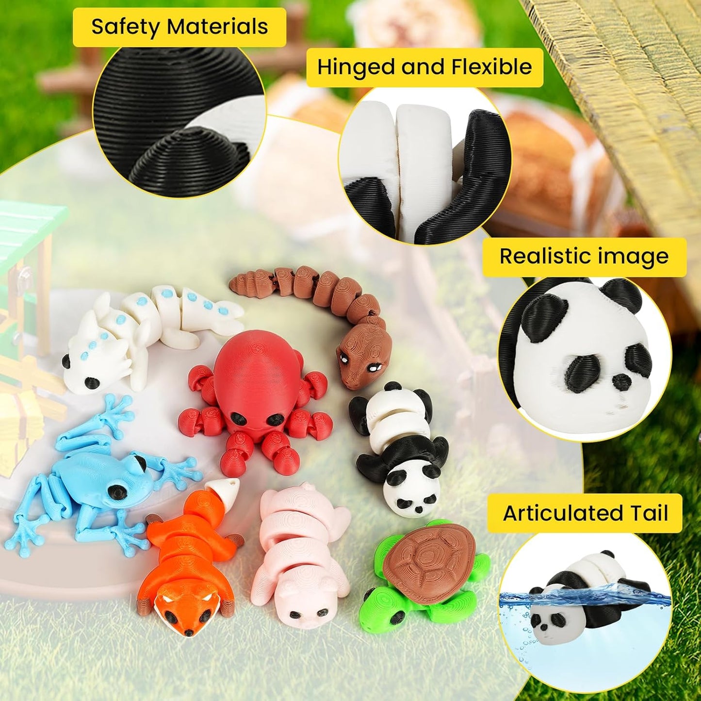 8 PCS Mini Animals Set,3D Printed Little Animals Articulated Flexible Fidget Toy,Tiny Animals Figurines Exquisite Cute Pet Toy,Little Plastic Animals Miniature Figurines Small Animals Toy (8 PCS)