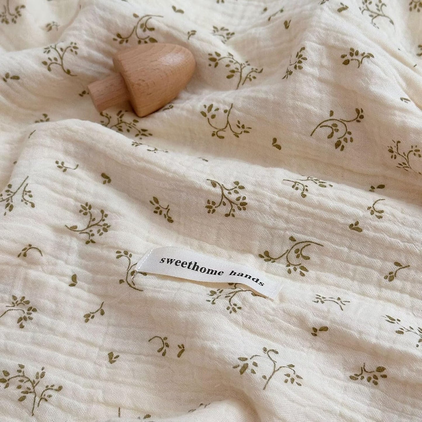 BuLuTu Cotton Muslin Kids Pillowcases Standard Size, Cute Olive Pattern Travel Pillow Case Neutral Toddler Boys Girls Pillowcase, Soft Breathable Pillow Covers Enveloped, 20"x26"