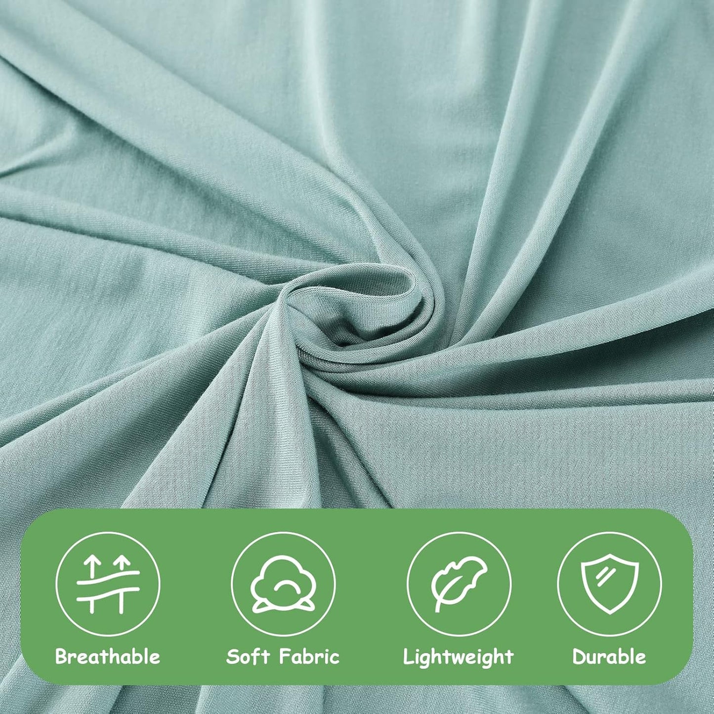 iEvolve Cotton Knitted Baby Swaddle Blanket with Hat Headband Set Newborn Swaddle Wrap Receiving Blankets for Baby Girl Boy 45" x 45"(LightGreen)