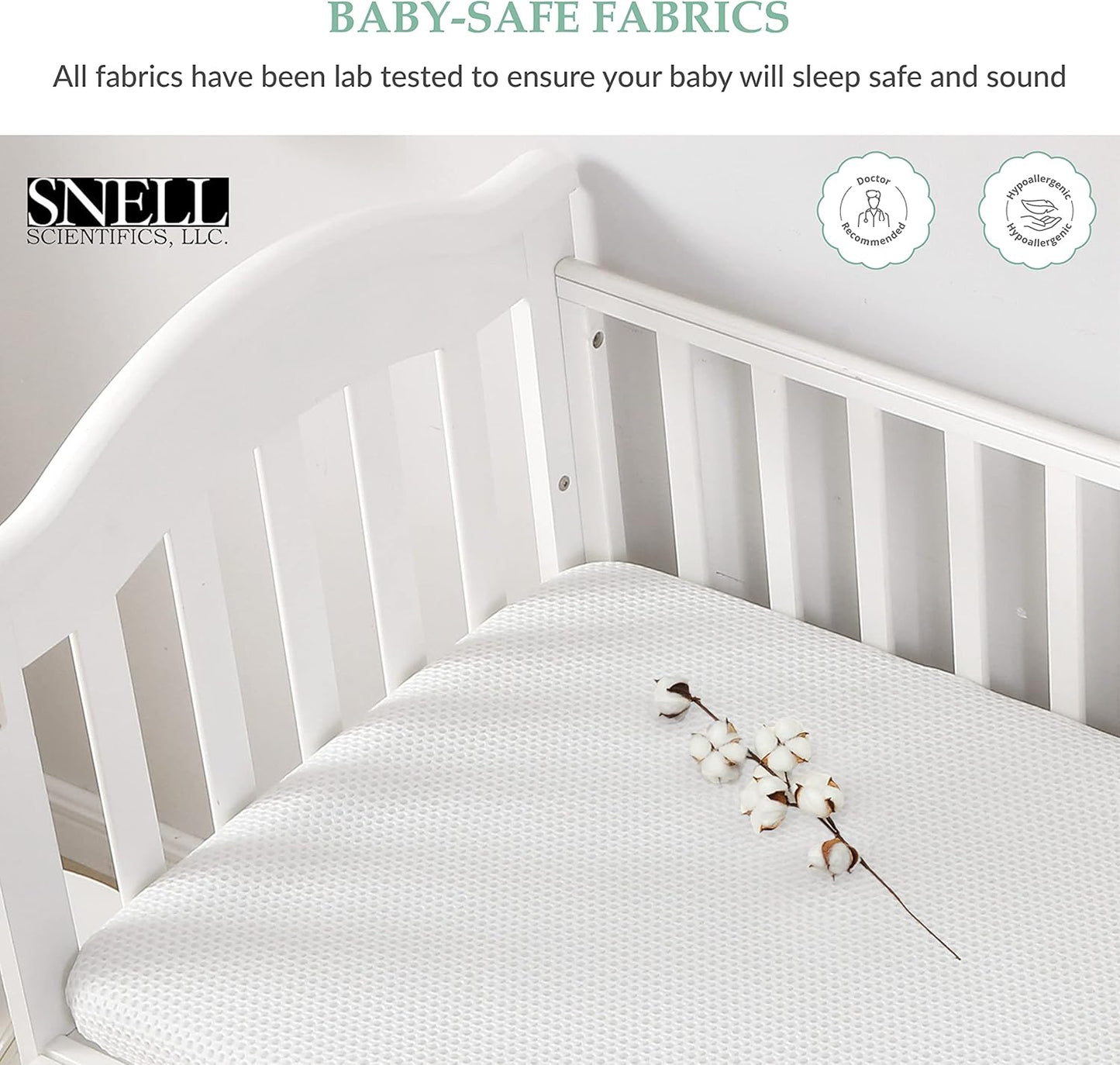 Breathable Mini Crib Waterproof Mattress Protector Pad- Hypoallergenic - Noiseless - Washable- Breath Easy, Babies and Toddlers, Lab Tested - Mini Crib Size 24"X38" by Slumberfy