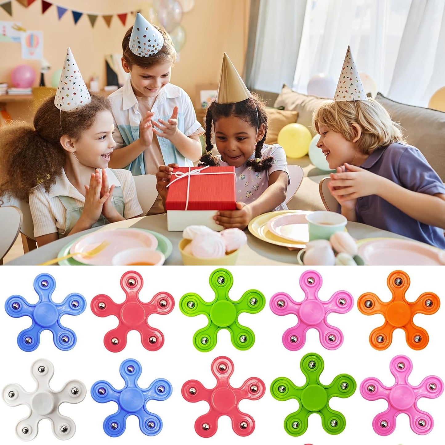 24 Pack Fidget Spinner Toys for Kids，Stress Relief Sensory Toys,Birthday Party Favors Gifts,Goodie Bag Stuffers, Classroom Prizes Fidget Toys