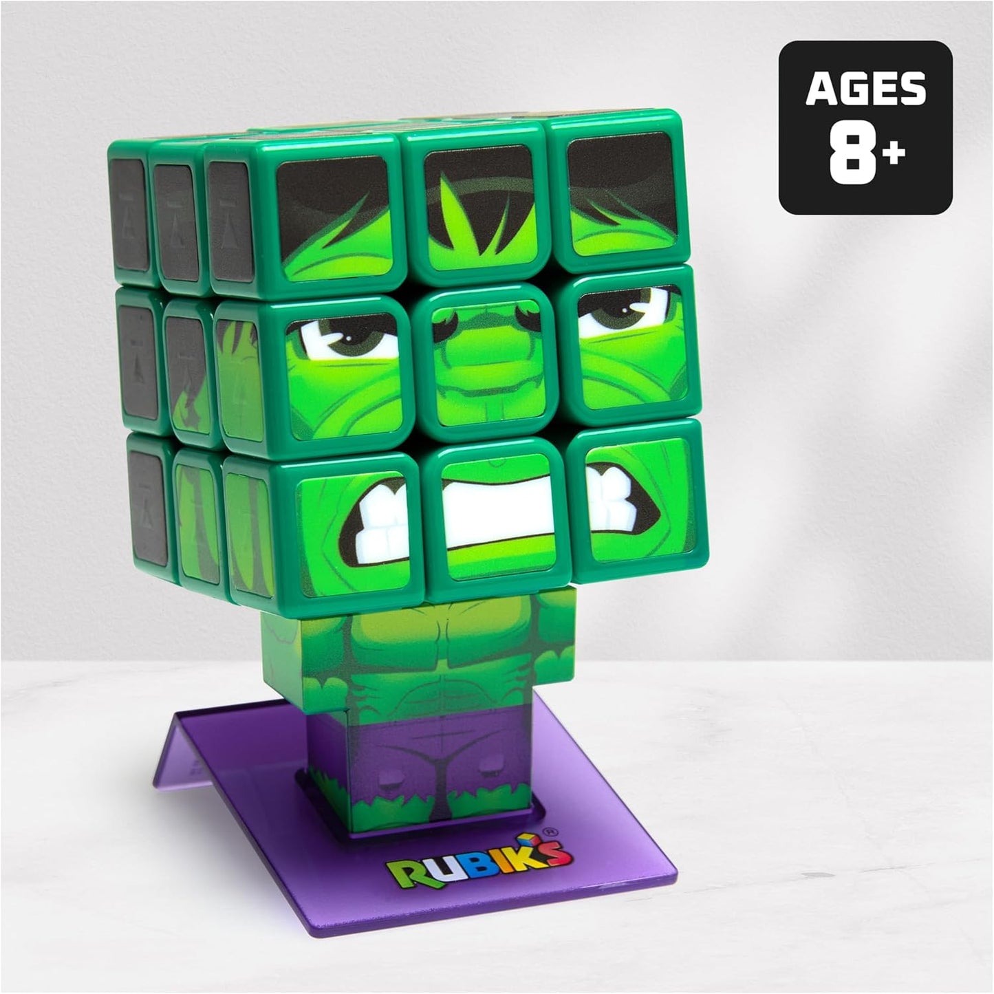 Rubik's Cube Hulk Cuber, Problem-Solving Challenging Brain Teaser Collectible Hulk Fidget Toy, for Adults & Kids Ages 8+