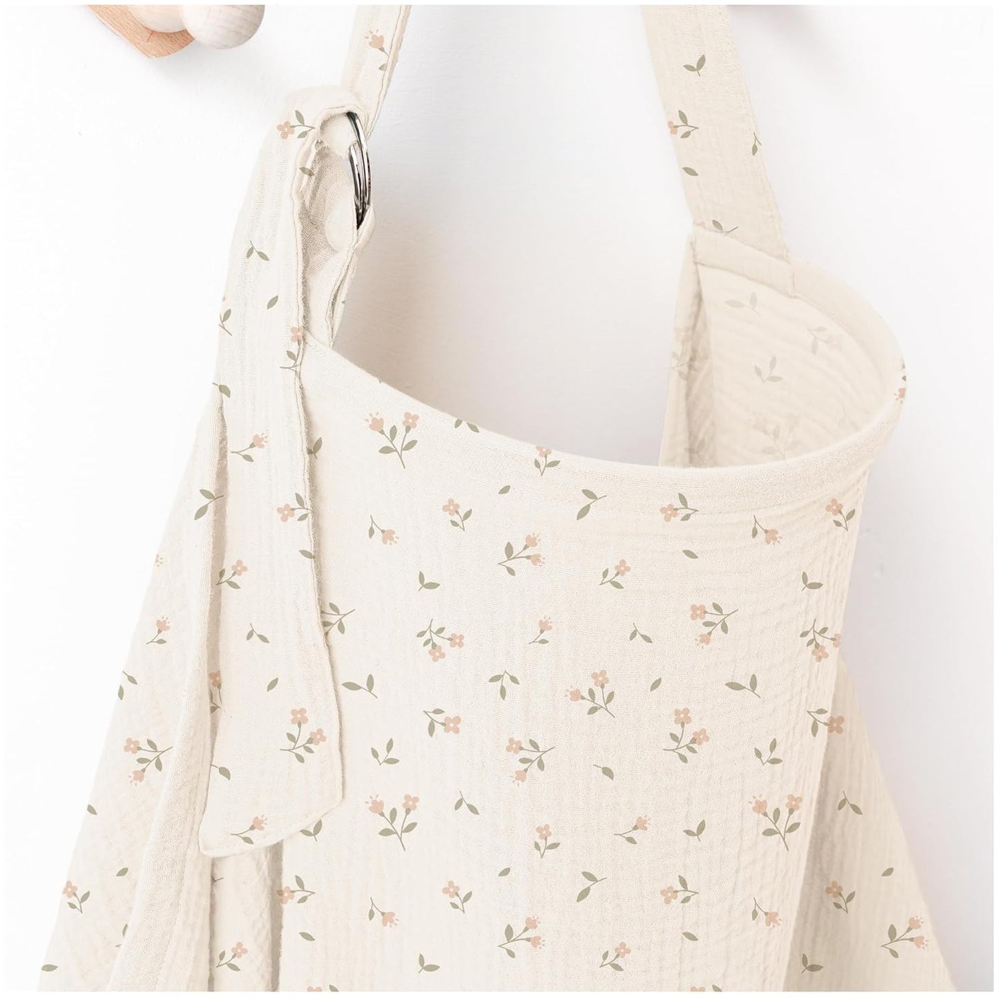 Muslin Nursing Covers for Breastfeeding, Privacy Breast Feeding Cover with Arch Neckline for Mom and Baby, Breathable 100% Cotton Nursing Apron Multi-use Stroller Cover