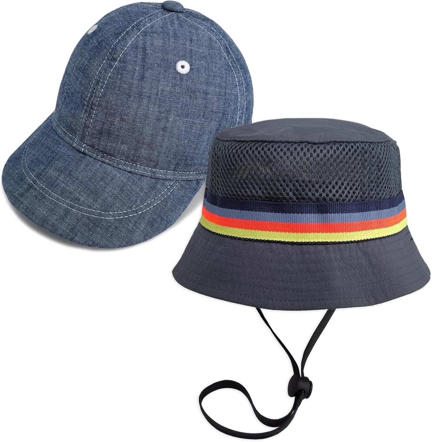 Keepersheep Baby Baseball Cap Infant Sun Hat, Cotton Knit with Soft Brim, Adjustable Soft Newborn Toddler Cap