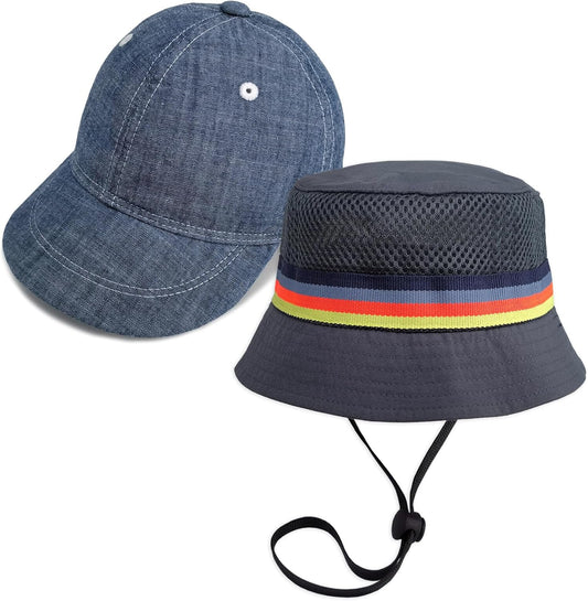 Keepersheep Baby Baseball Cap Infant Sun Hat, Cotton Knit with Soft Brim, Adjustable Soft Newborn Toddler Cap