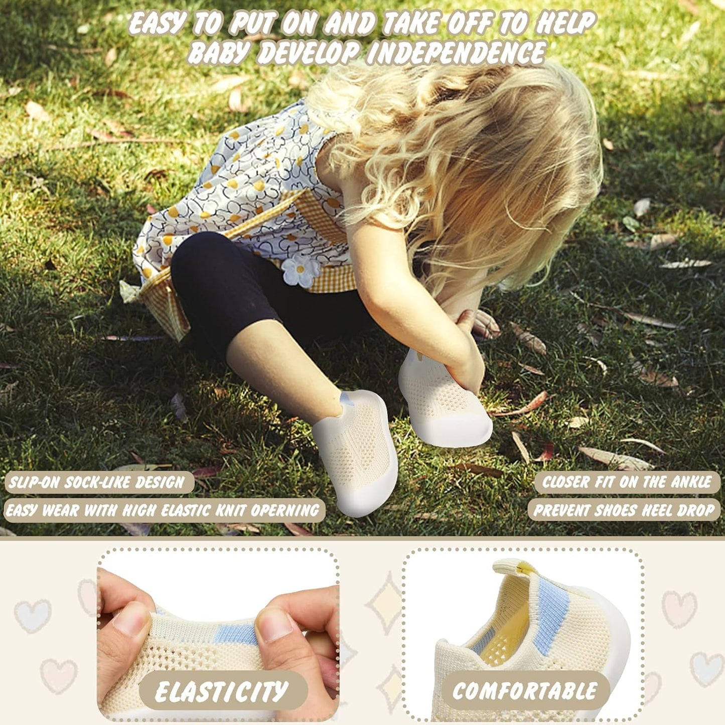 Charrost Toddler Baby Girl Boy First Walking Shoes Checkered Sneakers Sizes 3/4/5/6/7/8T. Soft, Cute,Flexible for First Walkers. Non-Slip, Slip On, Wide Toe Box Indoors Outdoors