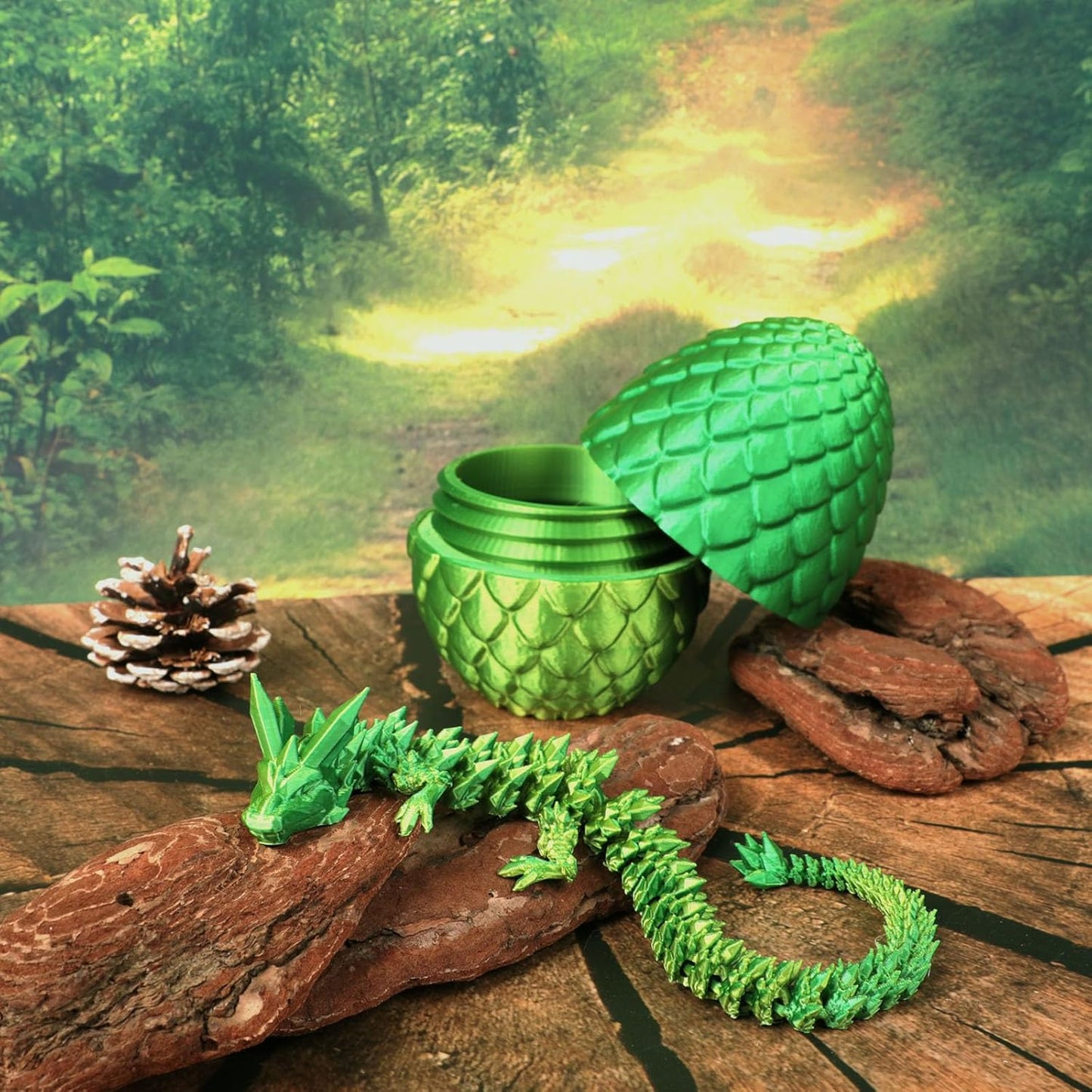 12inch Dragon Egg, Year of The Dragon, 3D Printed Dragon, Executive Desk Toys, Articulated Dragon, Fidget Toys Gifts for Graduates Students Teachers Adults (Yellow)