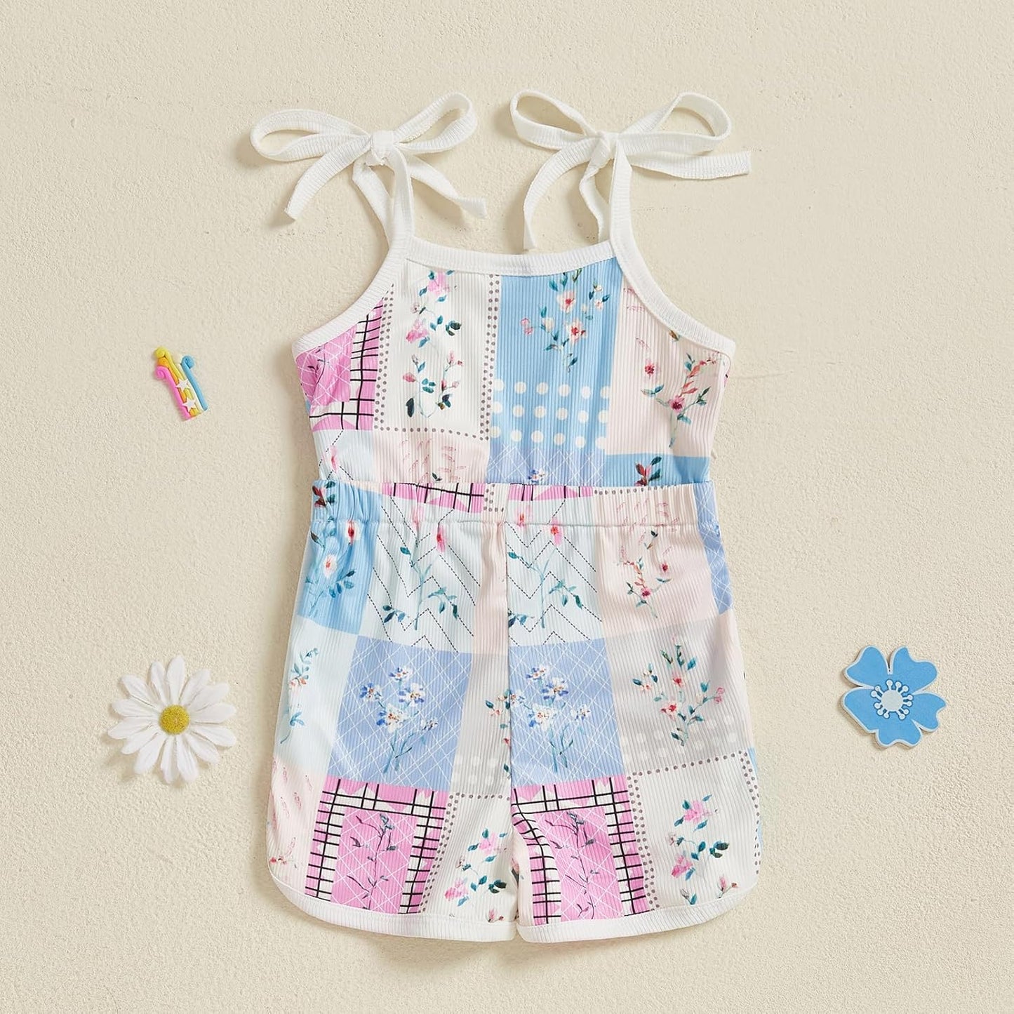 WZTYYDS Toddler Baby Girl Summer Clothes Floral Romper Tie-Up Strap Halter Jumpsuit Infant Summer Sling Playsuit 6M-3T