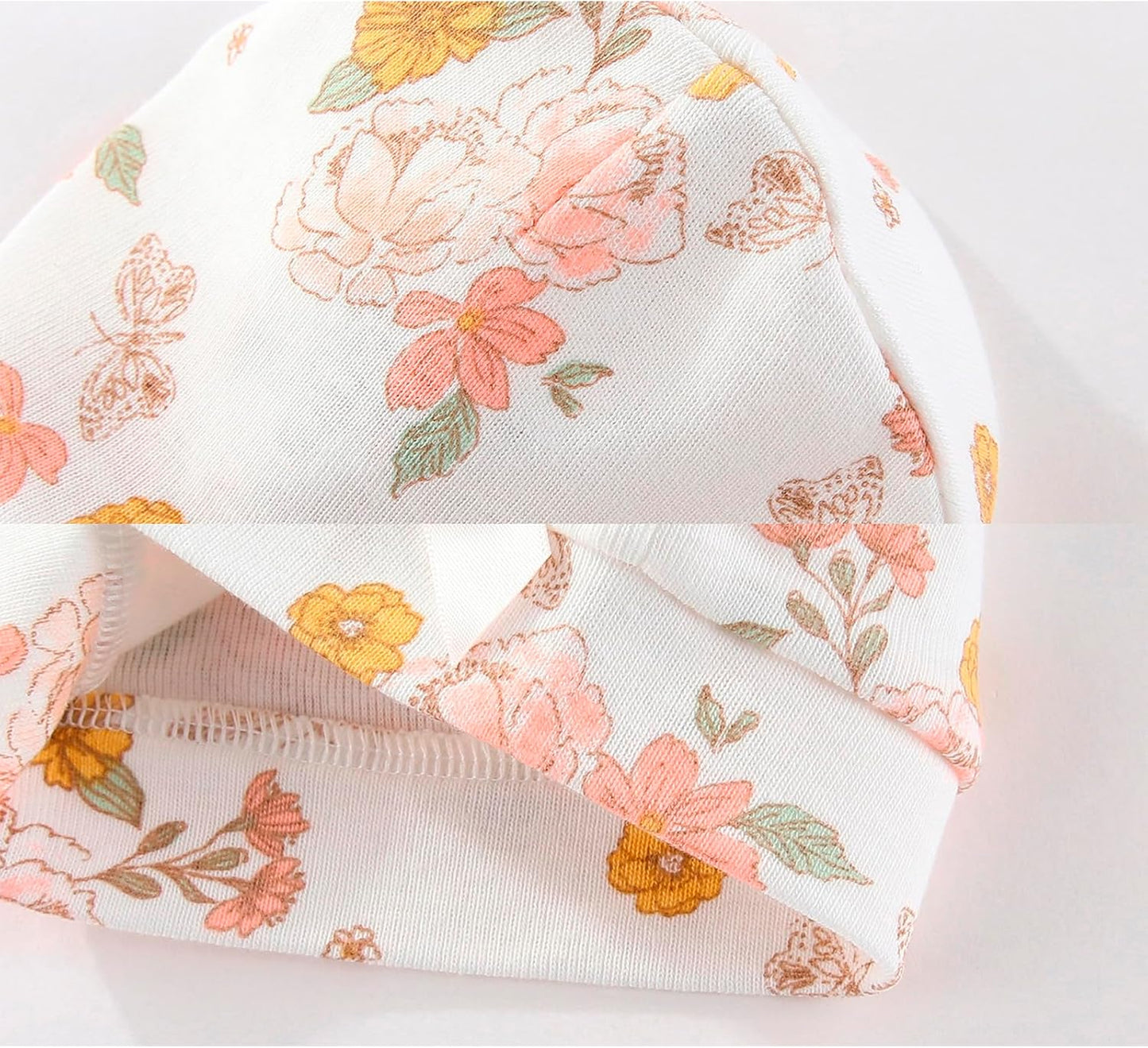 Baby Hat and Mittens Set Cotton Newborn Baby Hats Caps for Boys and Girls, 0-6 Months