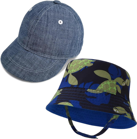 Keepersheep Baby Baseball Cap Infant Sun Hat, Cotton Knit with Soft Brim, Adjustable Soft Newborn Toddler Cap