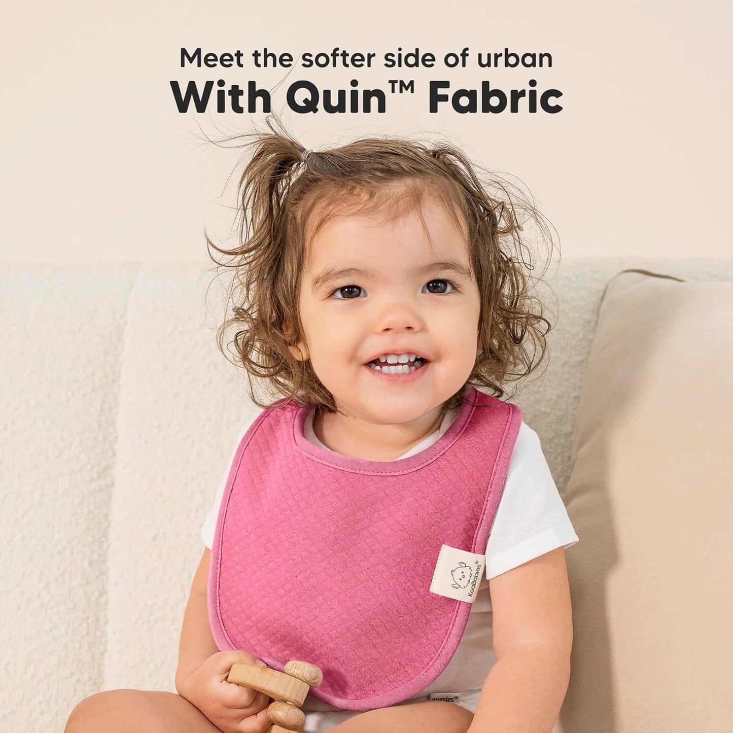 8-Pack Organic Baby Bibs for Girls, Boys - Quilted Cotton Cloth Baby Drool Bibs for Drooling and Teething Toddler, Newborn, Infant, Soft & Super Absorbent (Rosewood)