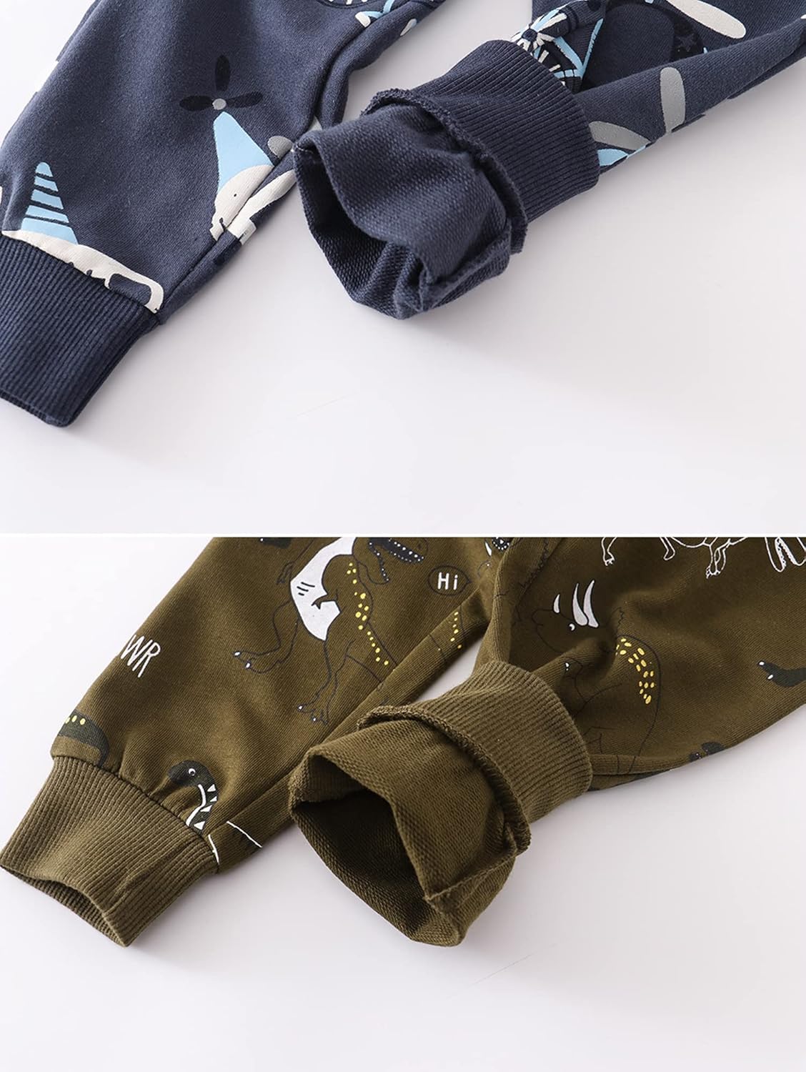 HUAER& Baby Boy's Jogger Pants Dinosaur Car Drawstring Elastic Sweatpants