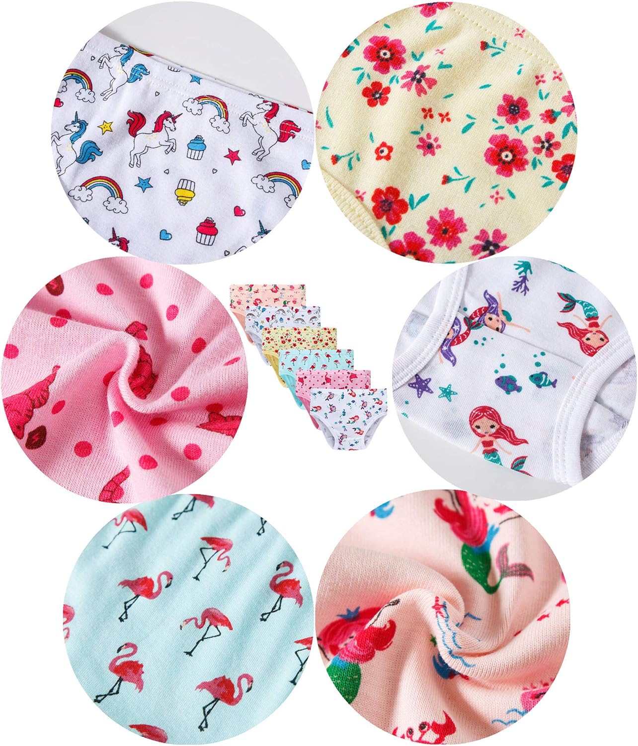 Family Feeling Little Girl Underwear Toddler Panties Big Kids Undies Soft 100% Cotton