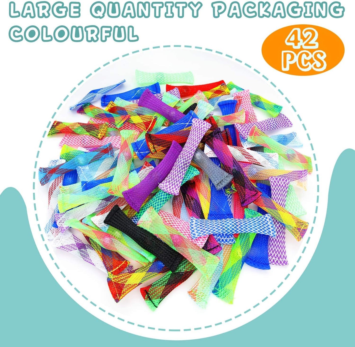 42 Pack Mixed Color Marble Mesh Fidget Toys,FIDGET TOY Stress Relieve toy, Focus Enhance, Marble and Mesh Fidgets for Adults and Children with ADHD ADD OCD Autism