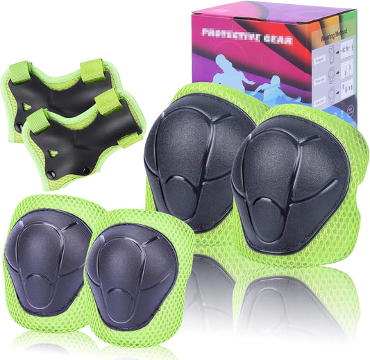 Kids Protective Gear Set SHENMOREN Knee Pads for Kids 3-10 Years Toddler Knee and Elbow Pads with Wrist Guards 3 in 1 for Skating Cycling Bike Rollerblading Scooter