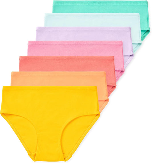 Lucky & Me Girls 100% Organic Cotton Underwear Briefs, Gracie 7 Pack
