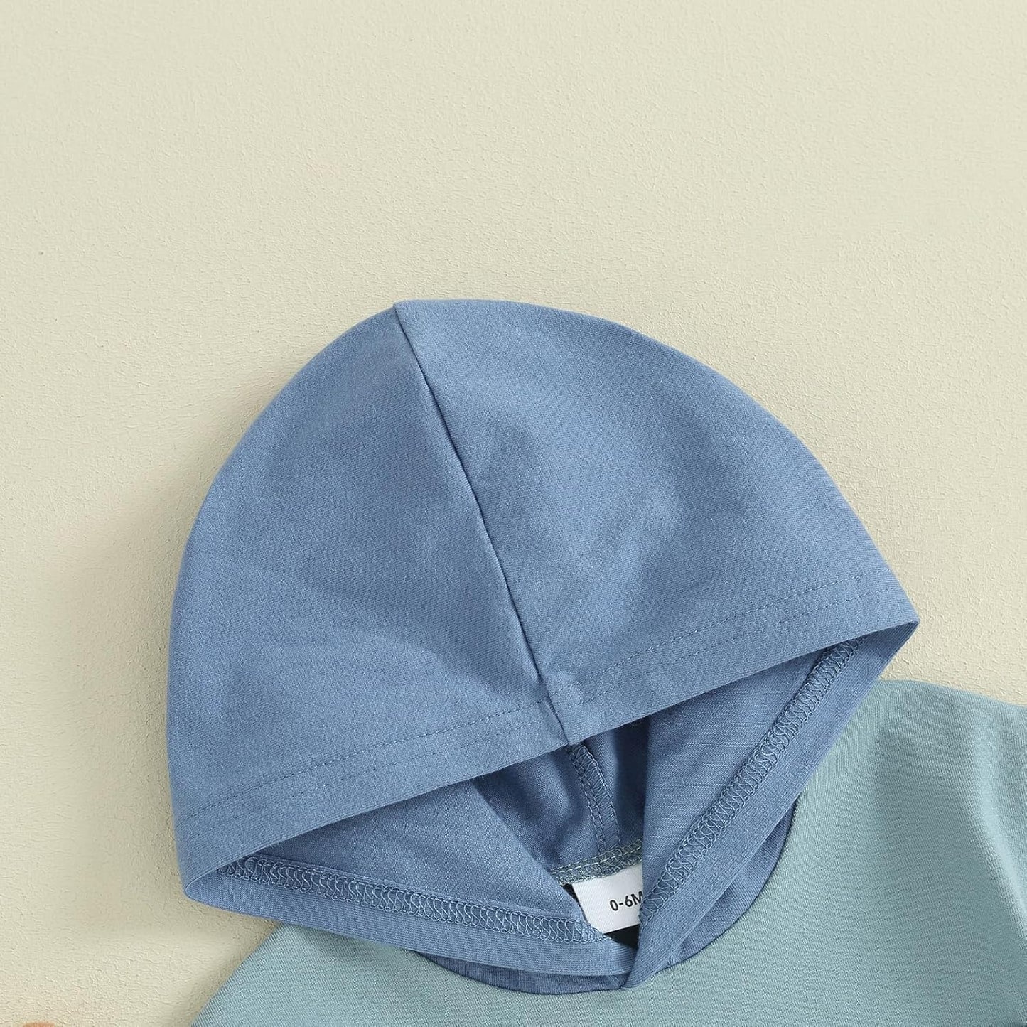 Toddler Baby Boy Summer Hooded Outfit Contrast Color Short Sleeve T Shirt Top Elastic Shorts Summer Clothes Set