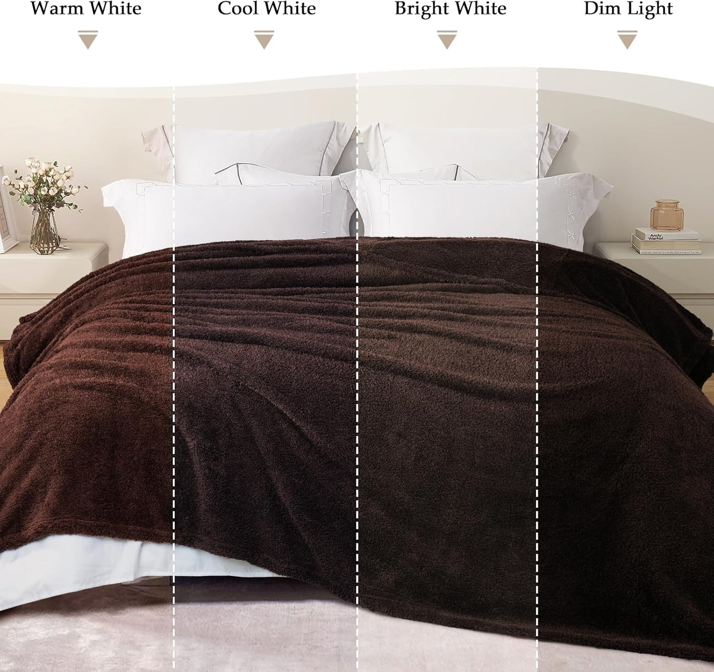 Exclusivo Mezcla Twin Blanket for Bed, Soft and Cozy Blankets for Women Men Girls Kids, Suitable for All Seasons, Coffee, 60x80 Inches