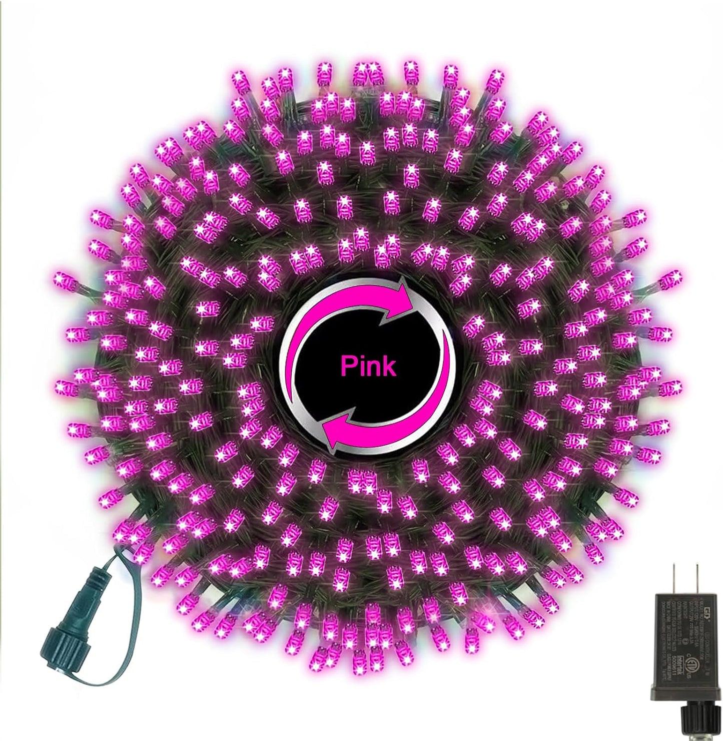 33ft Valentine Lights String, 100 LED Green Wire Pink Fairy Starry String Lights Plug in,11 Lighting Modes for Valentines Day Tree Decorations Wedding Party Decoration (Pink)