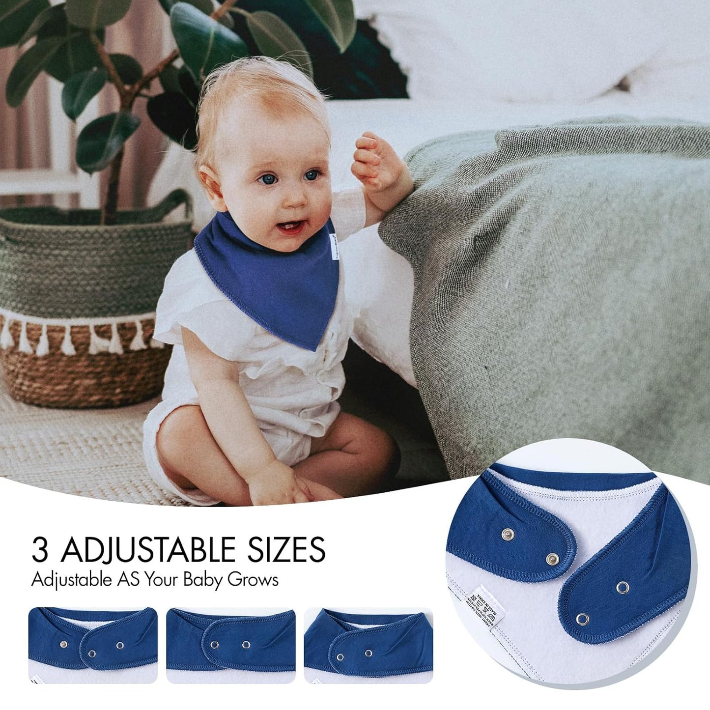 Baby Bandana Drool Bibs for Boys,Super Absorbent Triangle Baby Bibs for Drooling and Teething,100% Cotton Soft for Infant,Newborn 10Pack