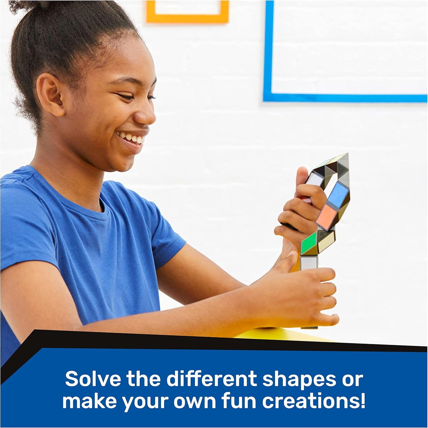 Rubik's Twist, Colorful 3D Puzzle Classic Brain Teaser Retro Fidget Toy Bend & Twist Into Shapes Objects Animals, for Adults & Kids Ages 8 and up