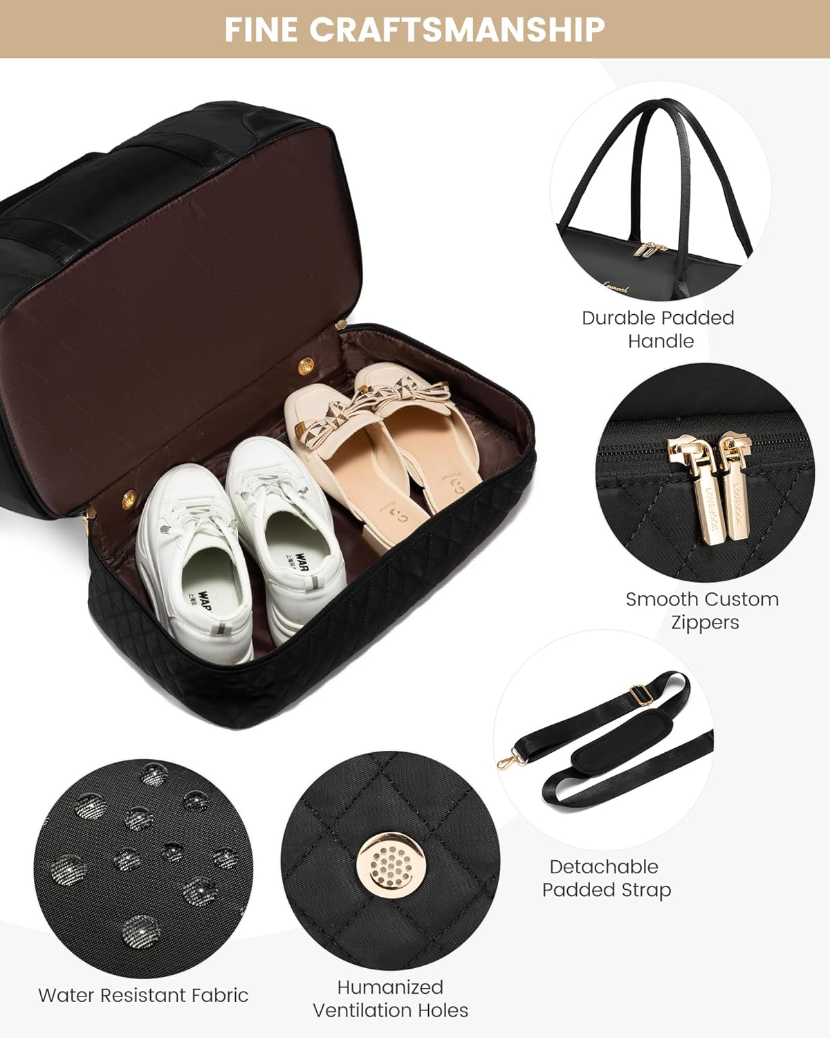 LOVEVOOK Travel Bag,Weekender Bag for Women Travel Duffle Bag with Shoe Compartment,Carry on Overnight Bag with Wet Pocket,Gym Yoga Duffel Bag,Hospital Bags for Labor and Delivery,3 Pcs Set